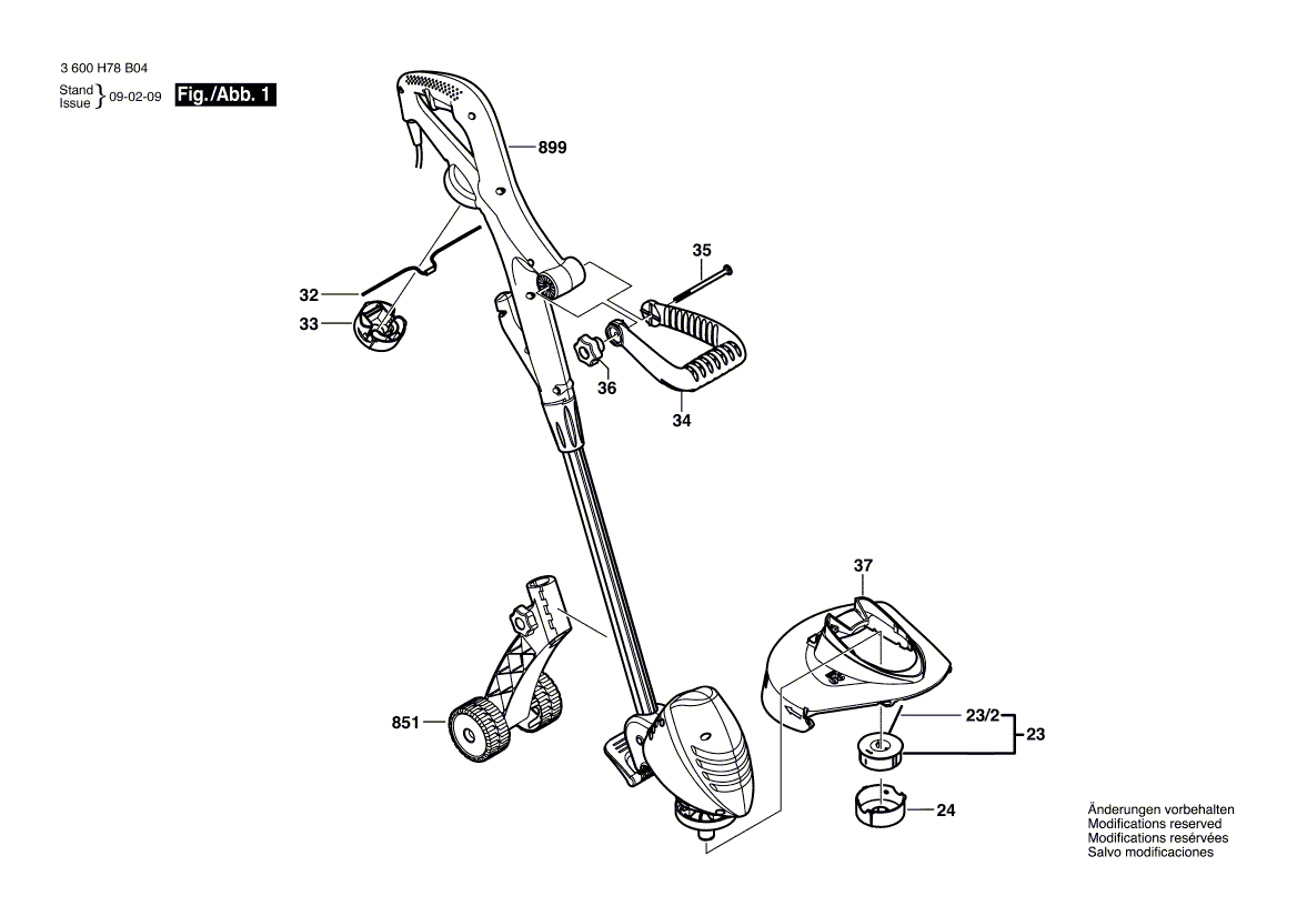 Vue éclatée Bosch ART23COMBITRIM 3600H78B04#01