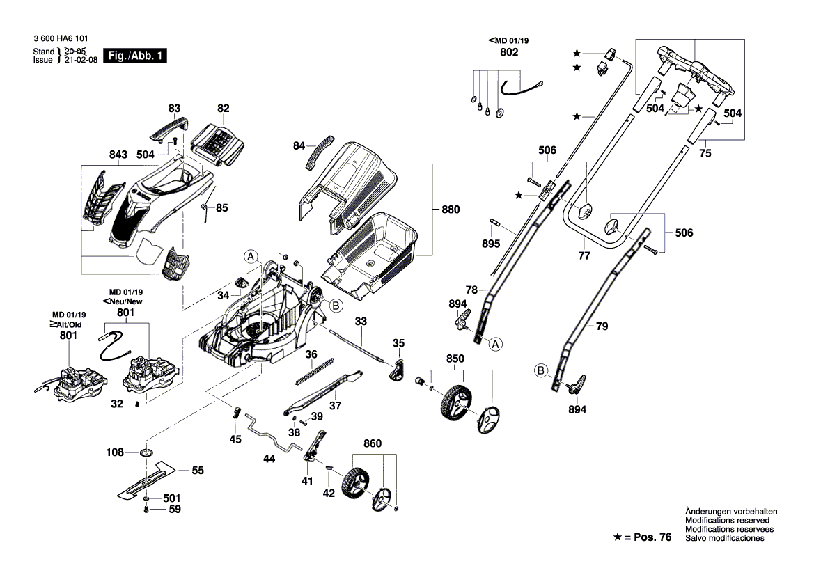 Vue éclatée Bosch ARM33 3600HA6100#01