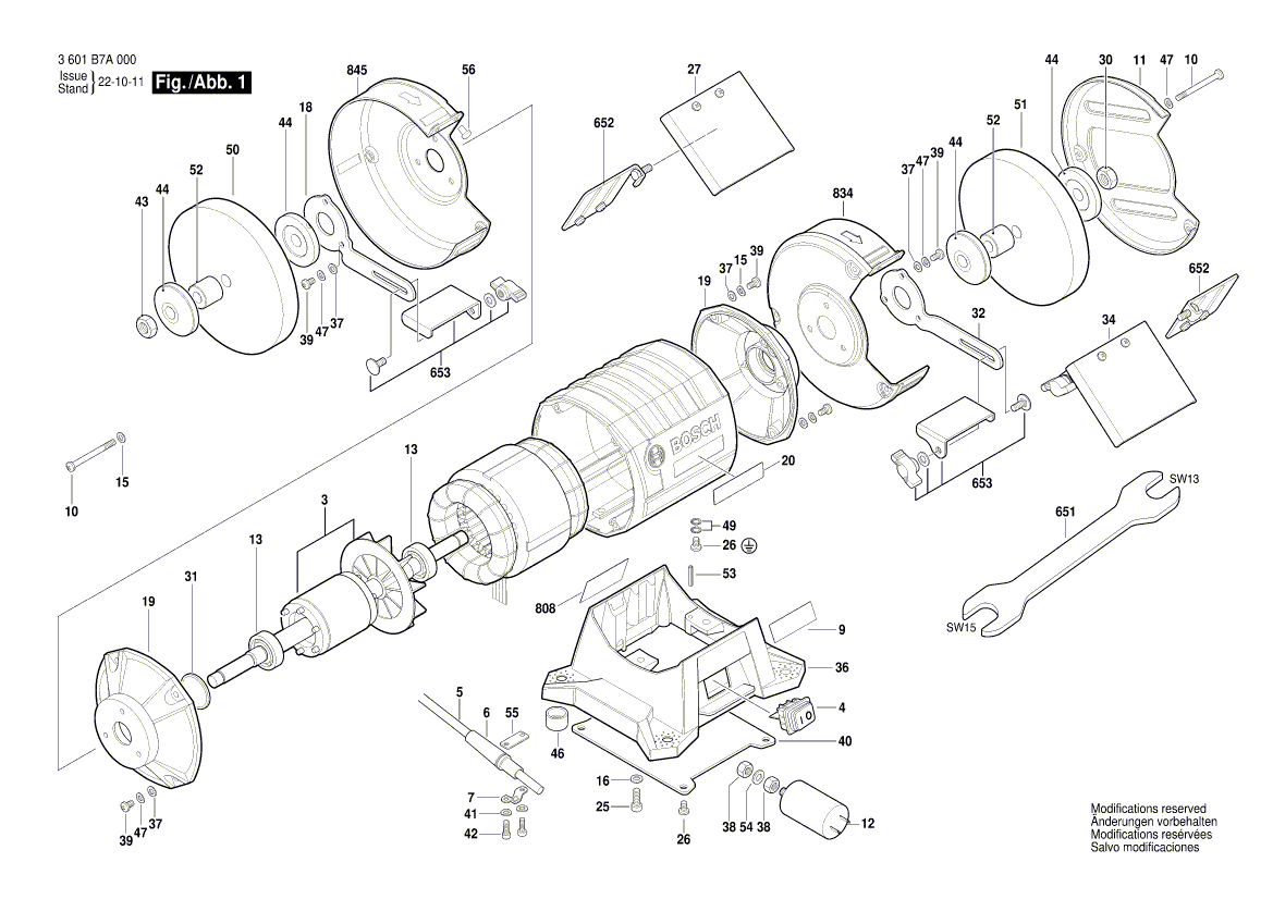 Vue éclatée Bosch GBG6 3601B7A000#01