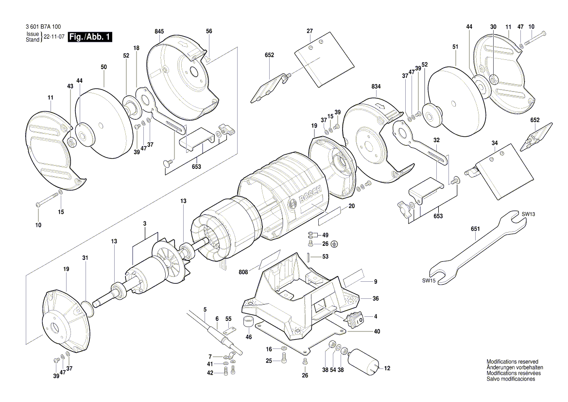 Vue éclatée Bosch GBG8 3601B7A100#01