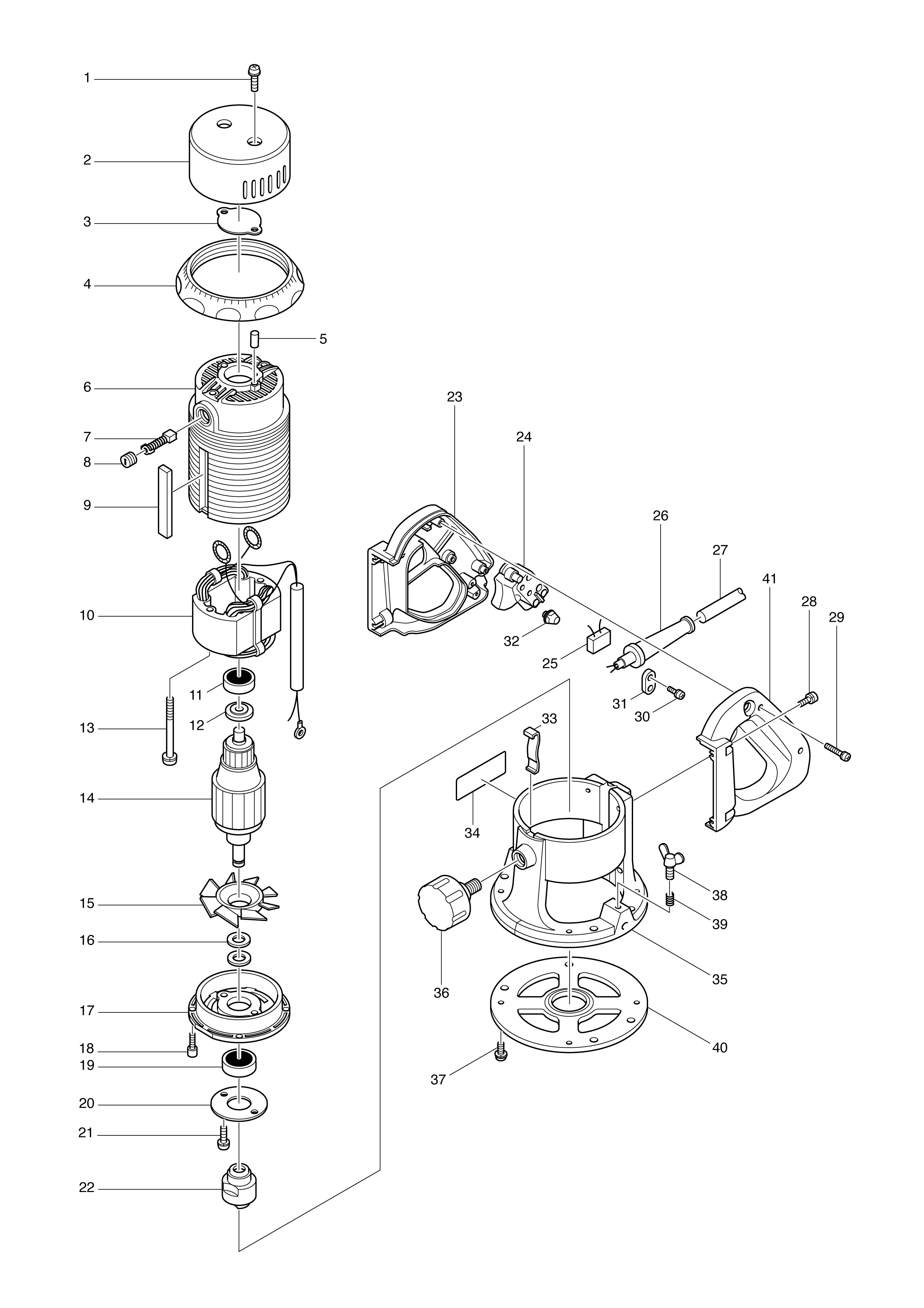 Vue éclatée Makita 3601B#01