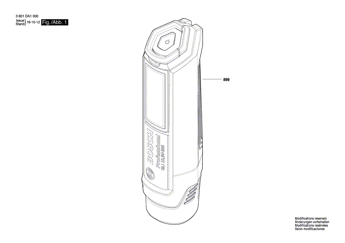 Vue éclatée Bosch GLI120-LI 3601DA10L0#01