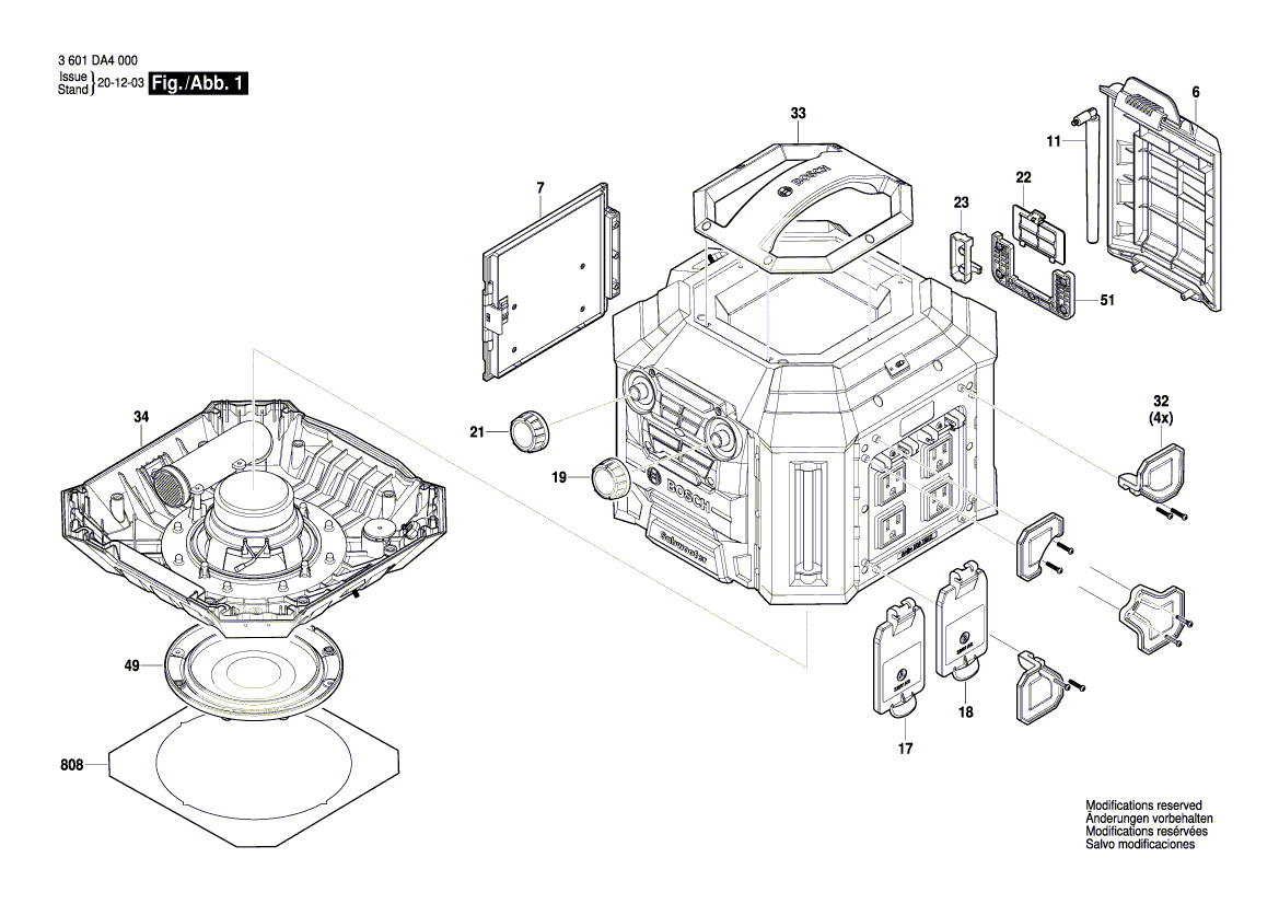 Vue éclatée Bosch GPB18V-5SC 3601DA41W0#01