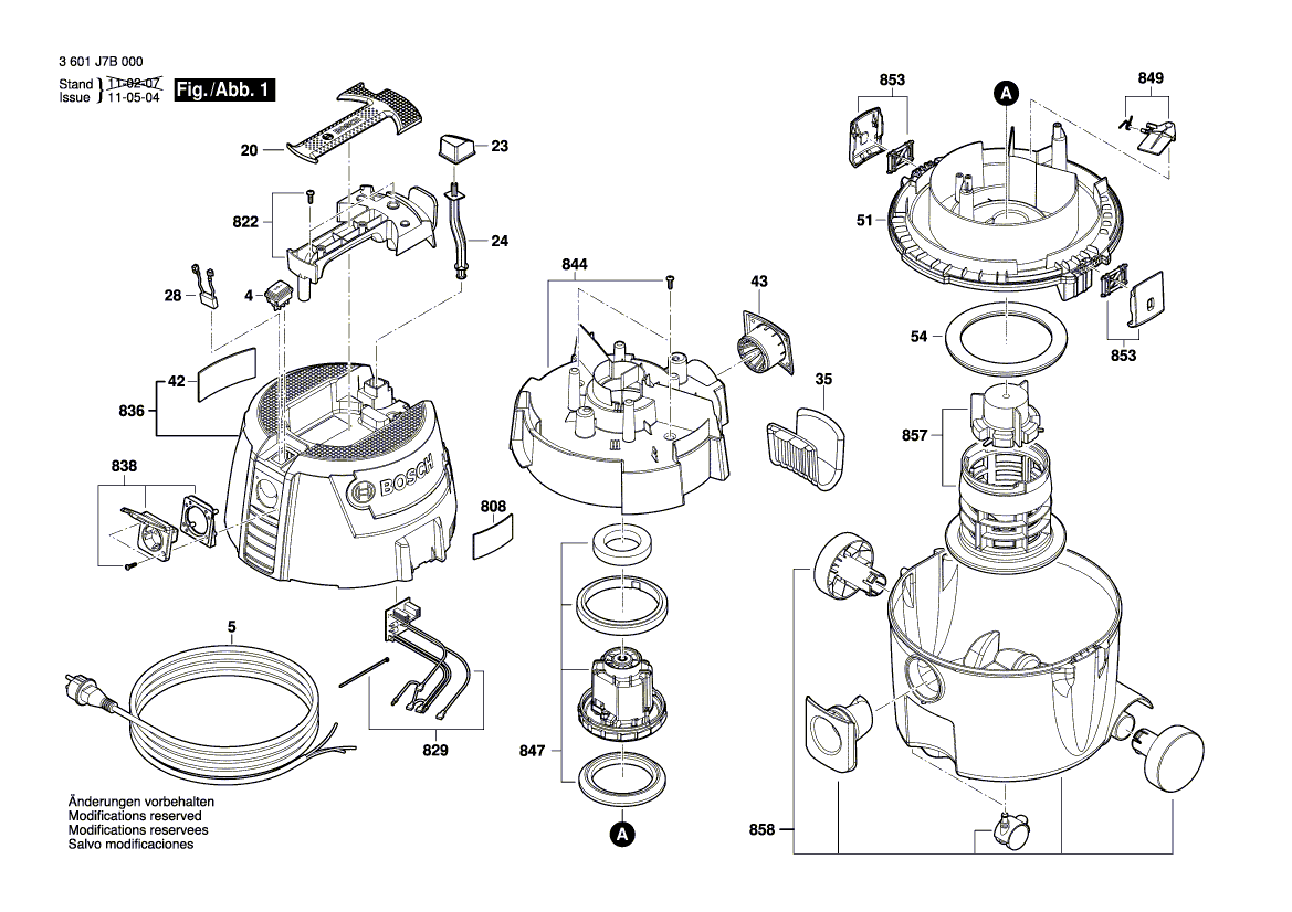 Vue éclatée Bosch GAS15L 3601J7B0W0#01