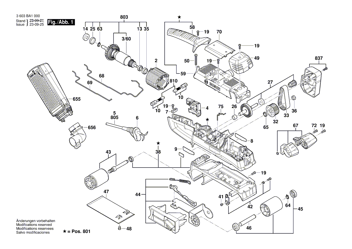 Vue éclatée Bosch PBS75AE 3603BA1100#01