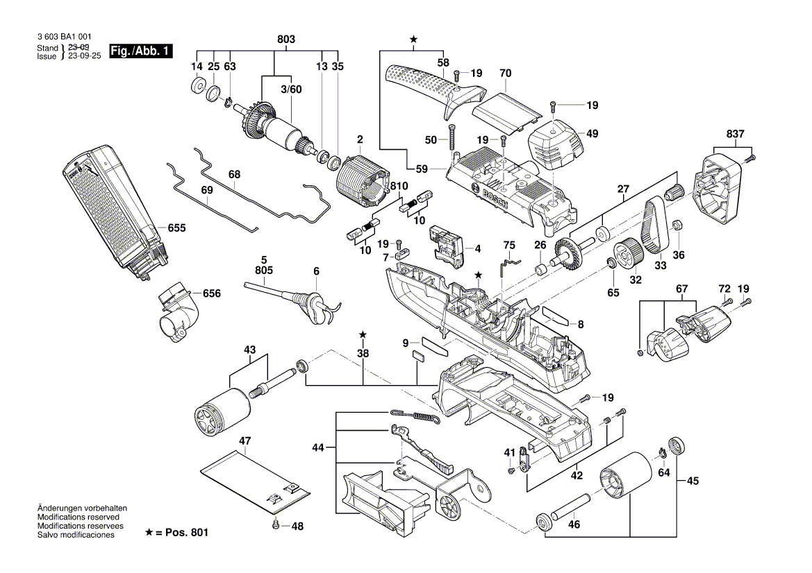 Vue éclatée Bosch PBS75AE 3603BA1101#01