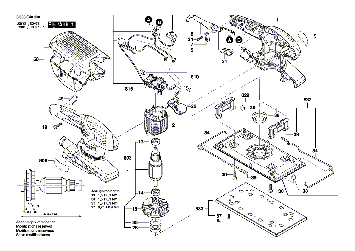 Vue éclatée Bosch PSS300AE 3603C40300#01
