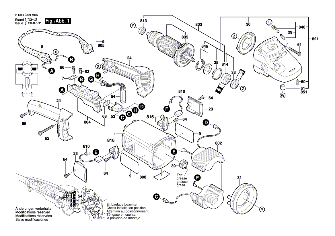 Vue éclatée Bosch PWS20-230J 3603C59V06#01
