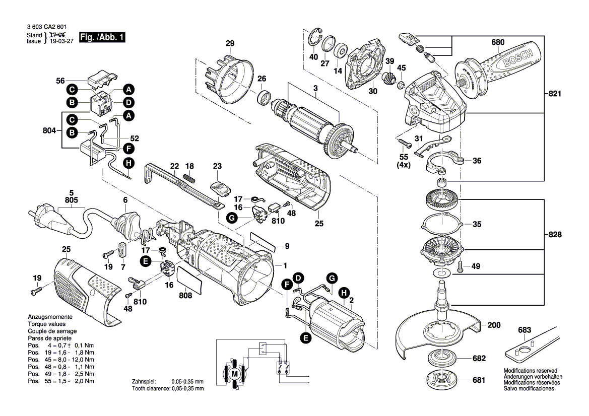 Vue éclatée Bosch PWS1000-125 3603CA2601#01