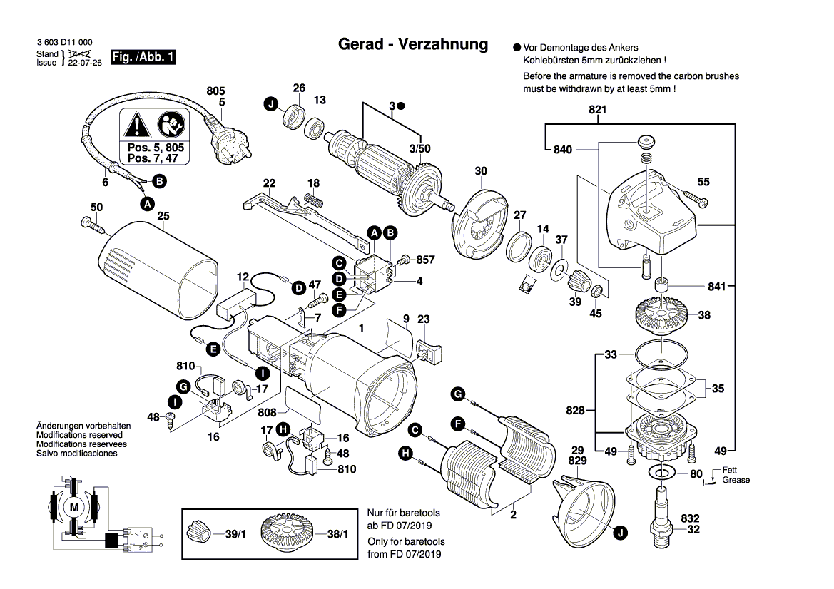 Vue éclatée Bosch PWS650 3603D11000#01