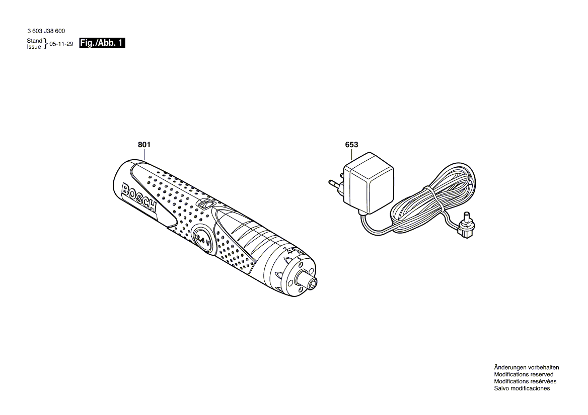 Vue éclatée Bosch PSR2,4V 3603J38600#01