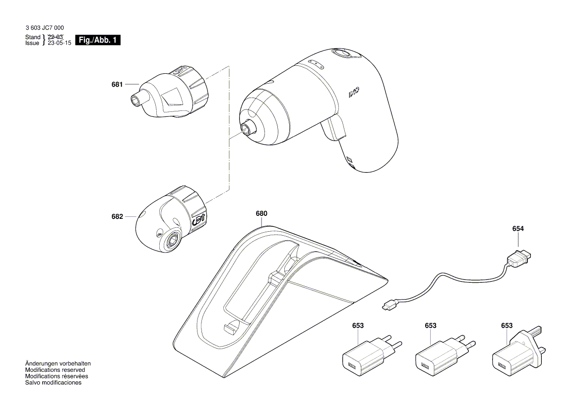 Vue éclatée Bosch IXOVI 3603JC7001#01