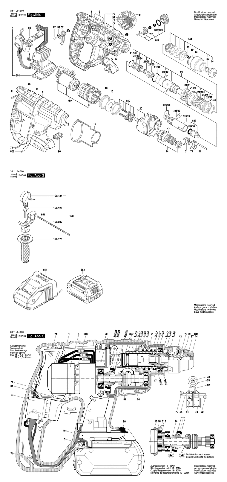 PIECES  DETACHEES MARTEAU PERFORATEUR SANS FIL  BOSCH GBH 18 V-EC