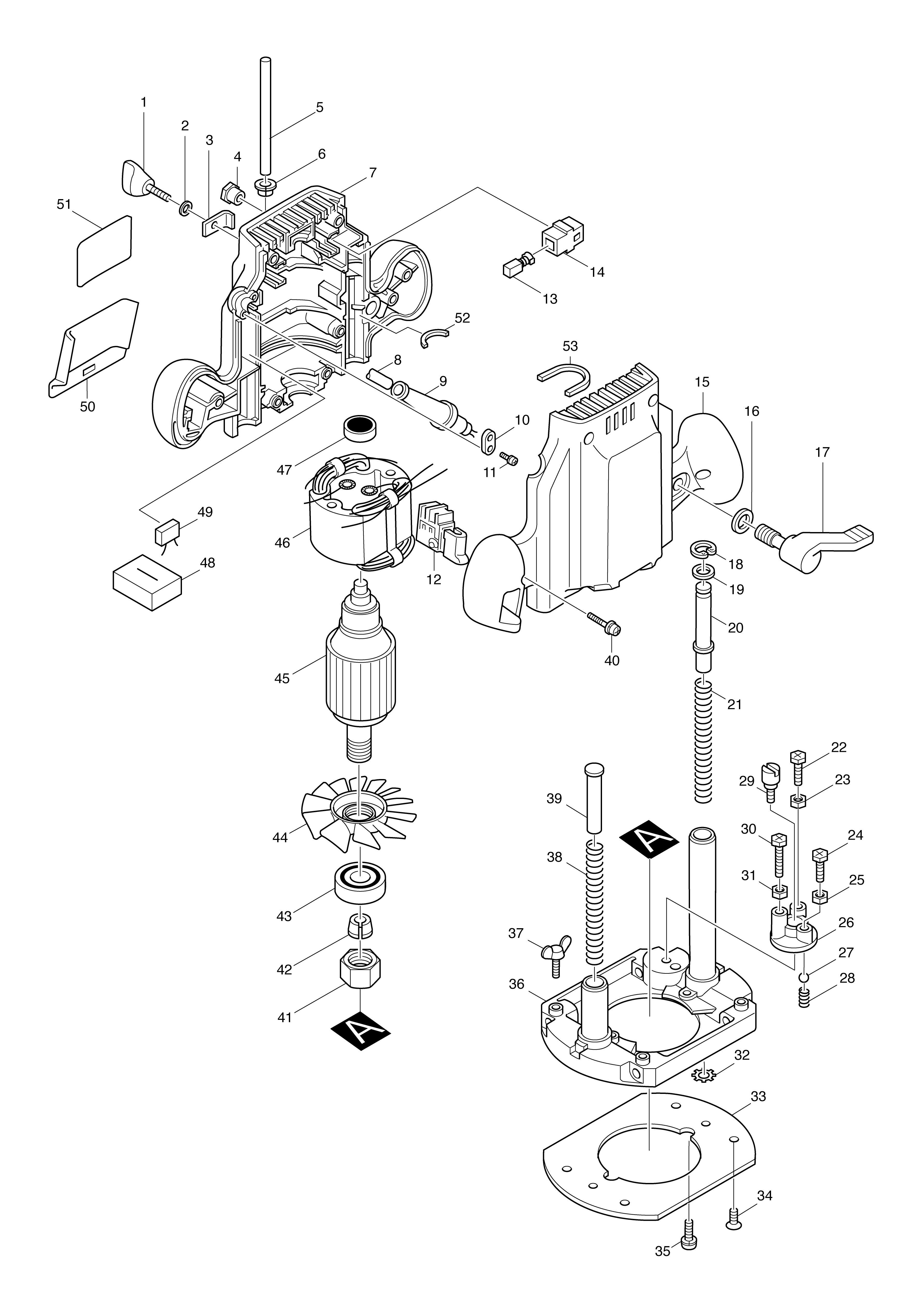 Vue éclatée Makita 3620#01