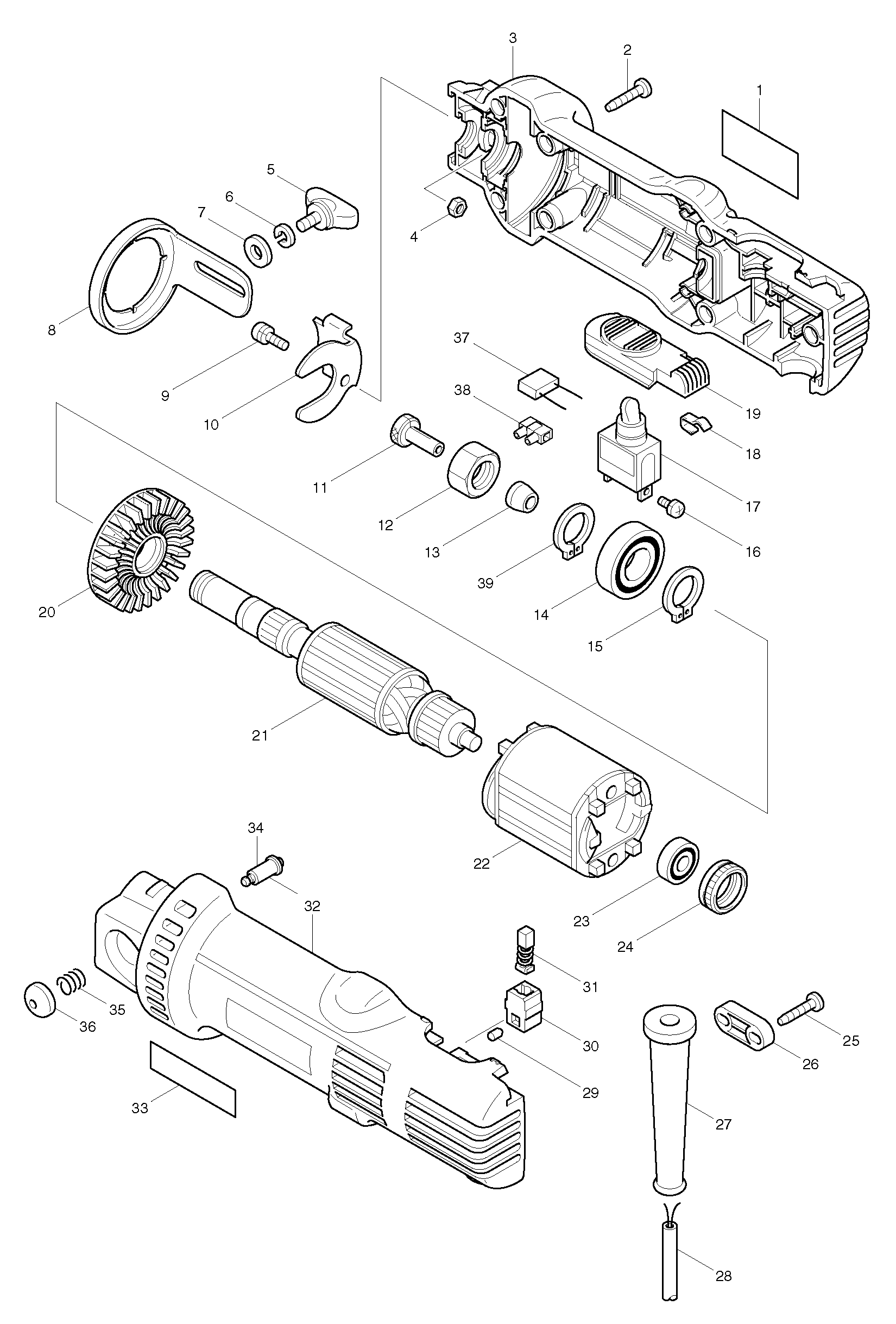 PIECES  DETACHEES DECOUPEUSE ROTATIVE MAKITA 3703