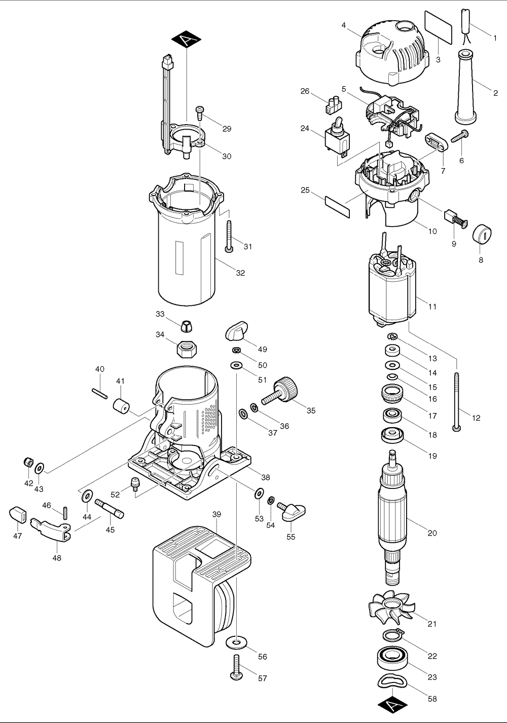 AFFLEUREUSE MAKITA 3708FC - Pièces détachées