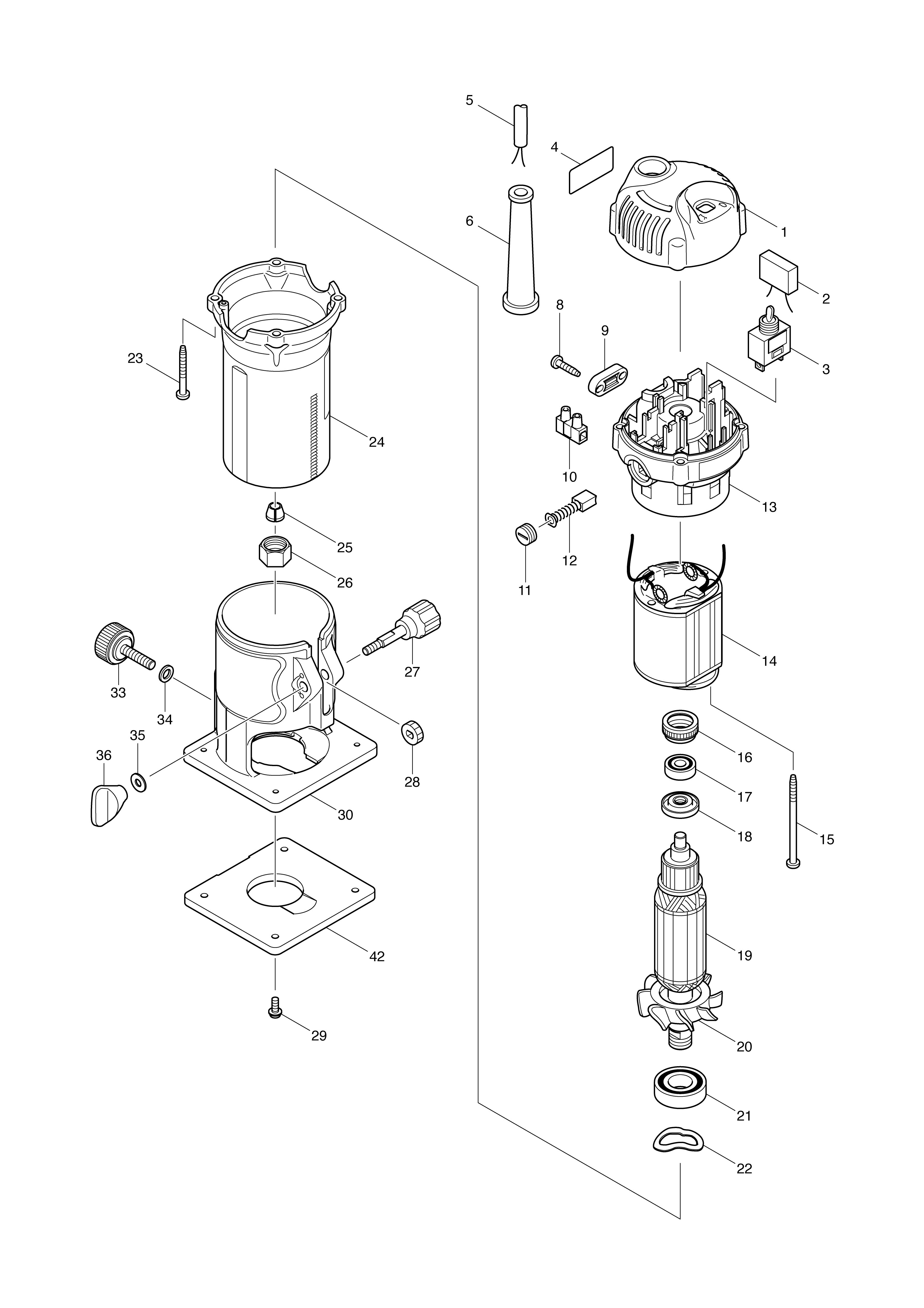 Vue éclatée Makita 3709#01