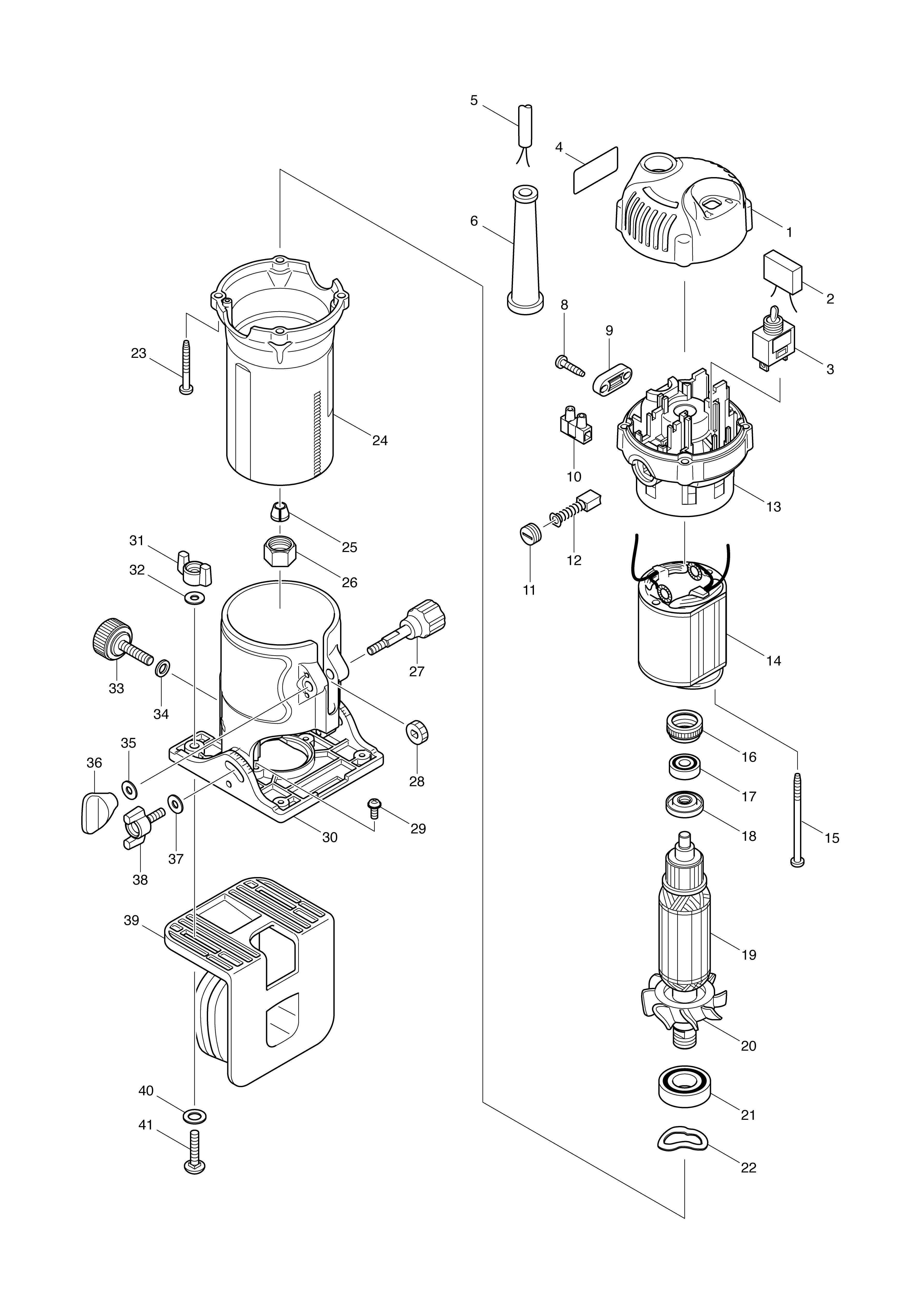 Vue éclatée Makita 3710#01