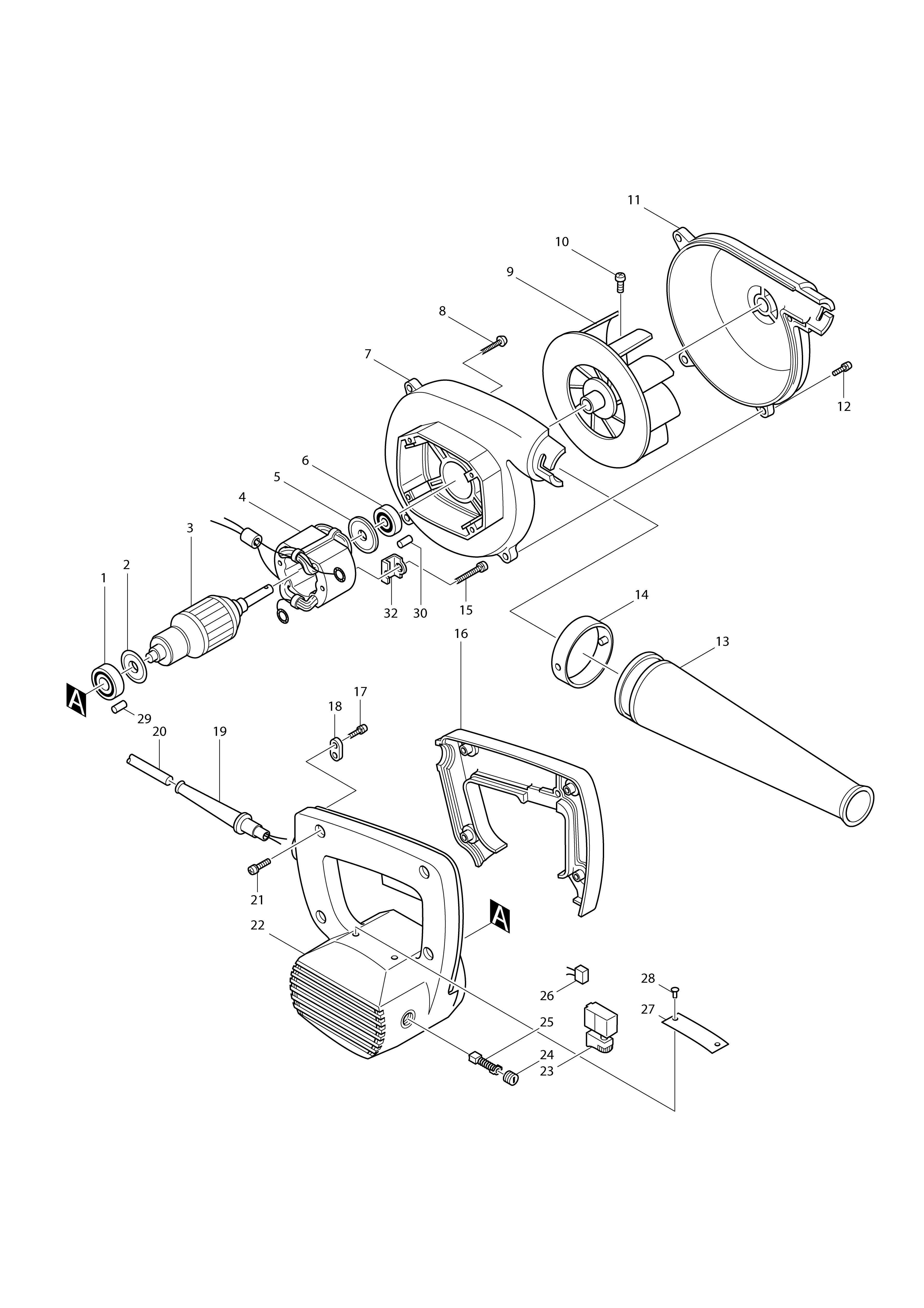 Vue éclatée Makita 4014NV#01