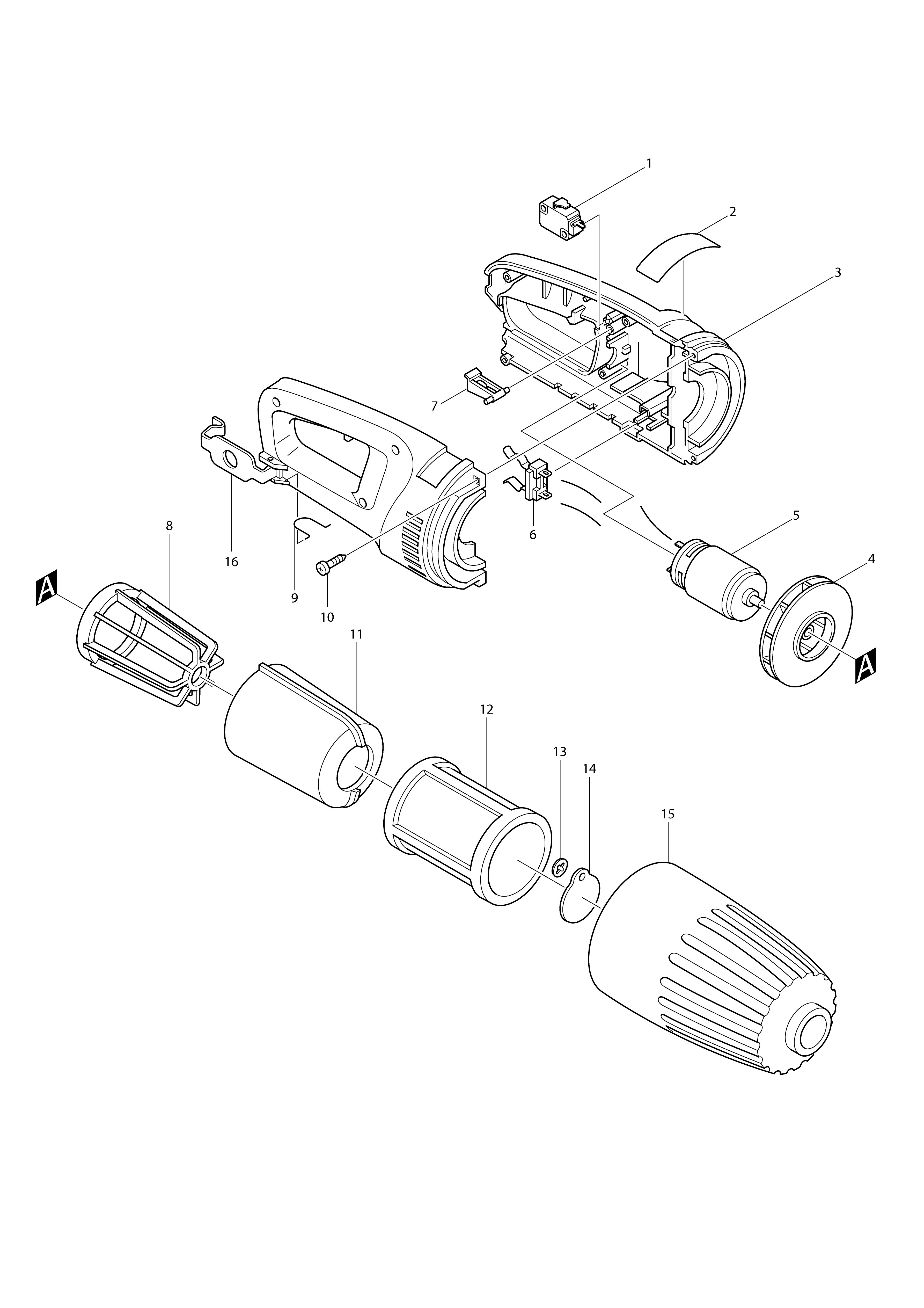 Vue éclatée Makita 4071D#01