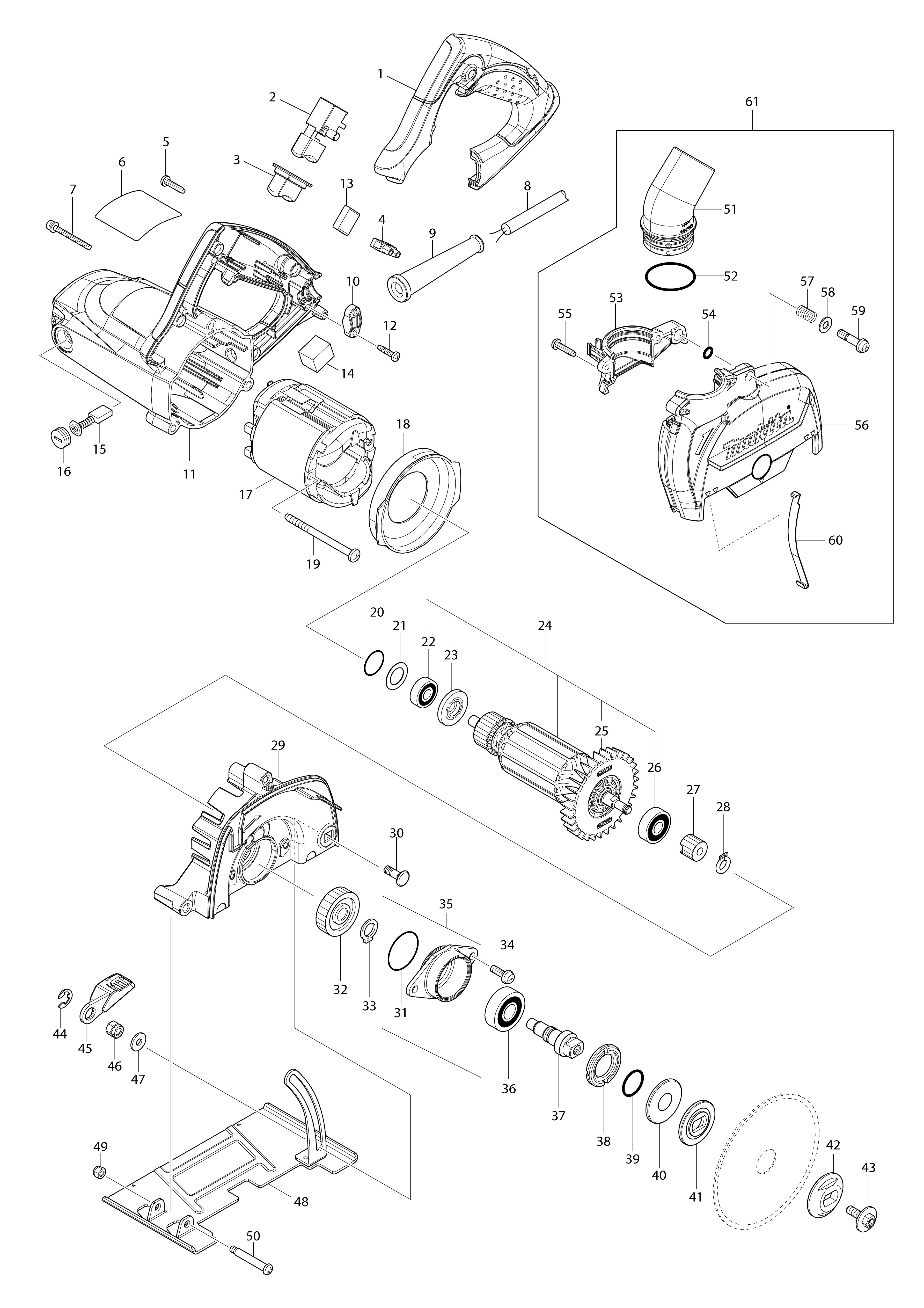 Vue éclatée Makita 4100KB#01