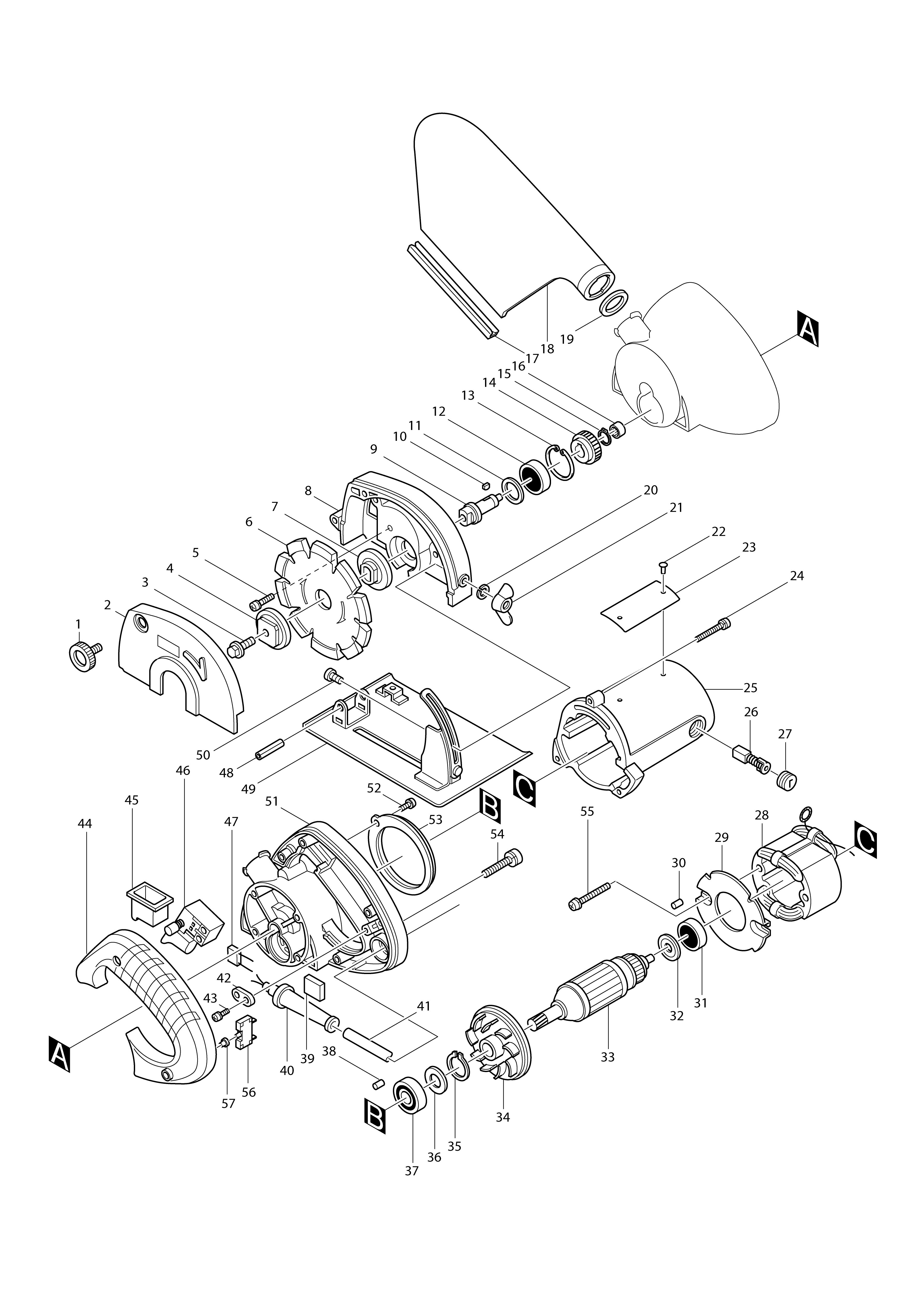 Vue éclatée Makita 4105KB#01