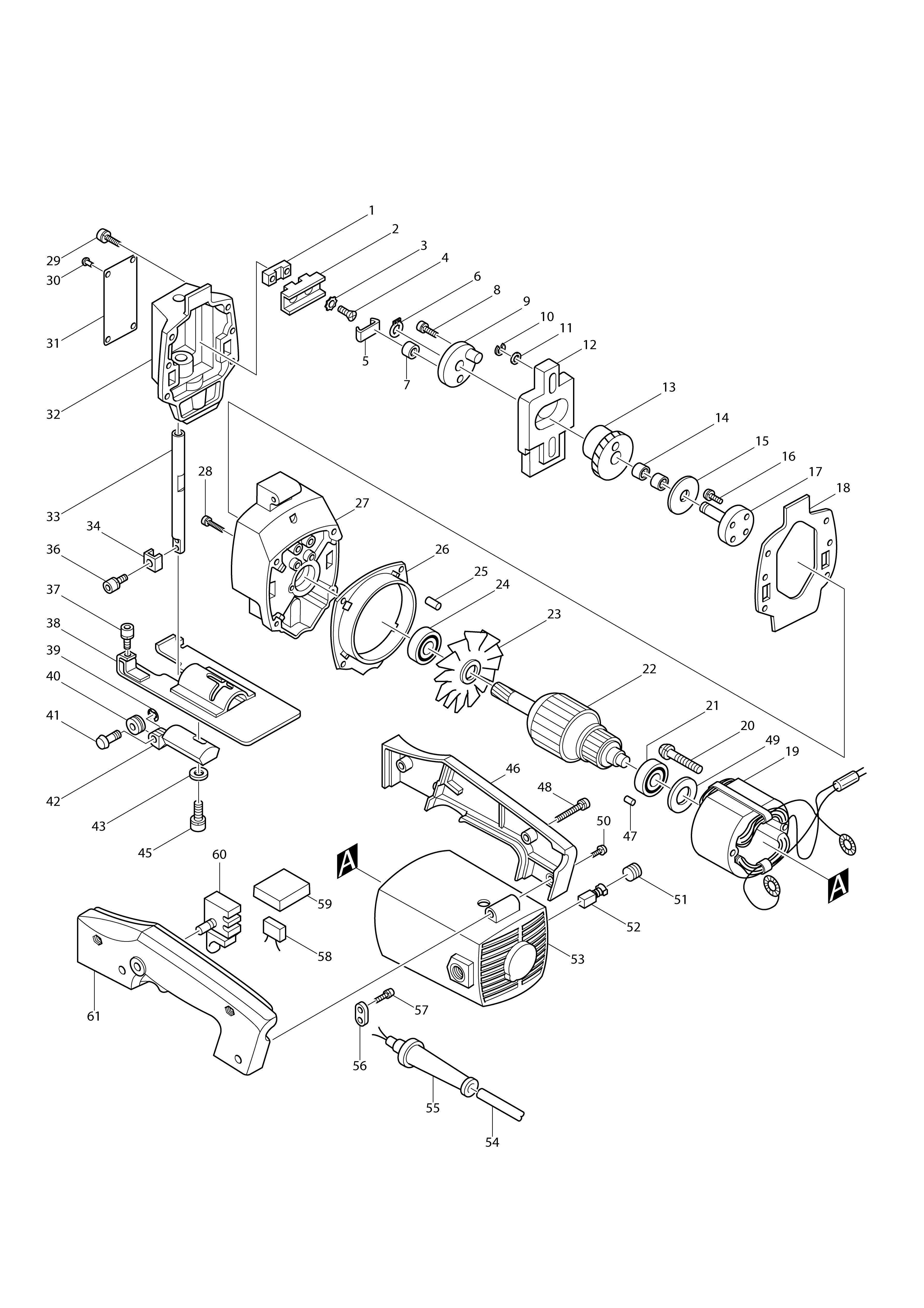 Vue éclatée Makita 4300BA#01