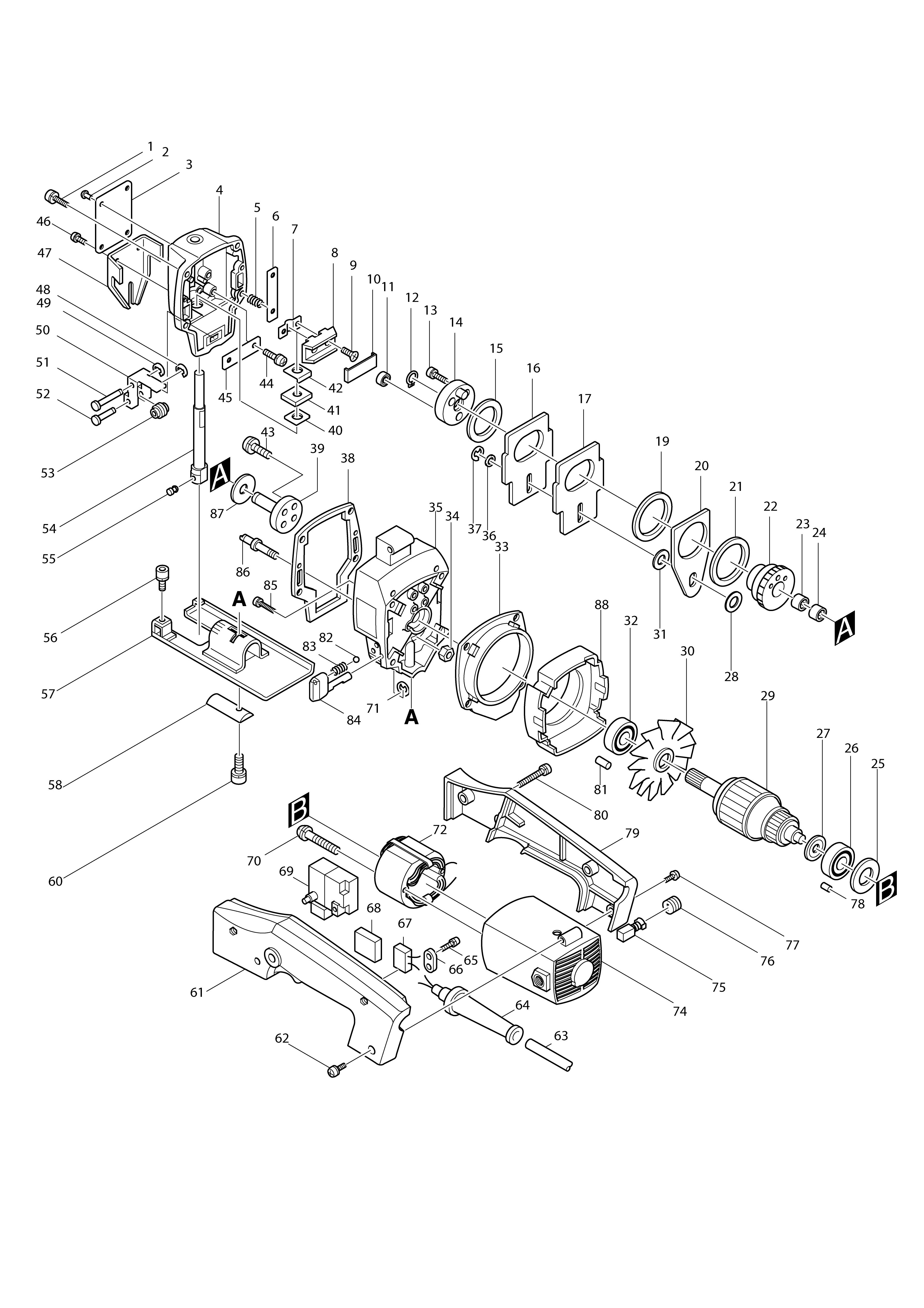 Vue éclatée Makita 4301BV#01