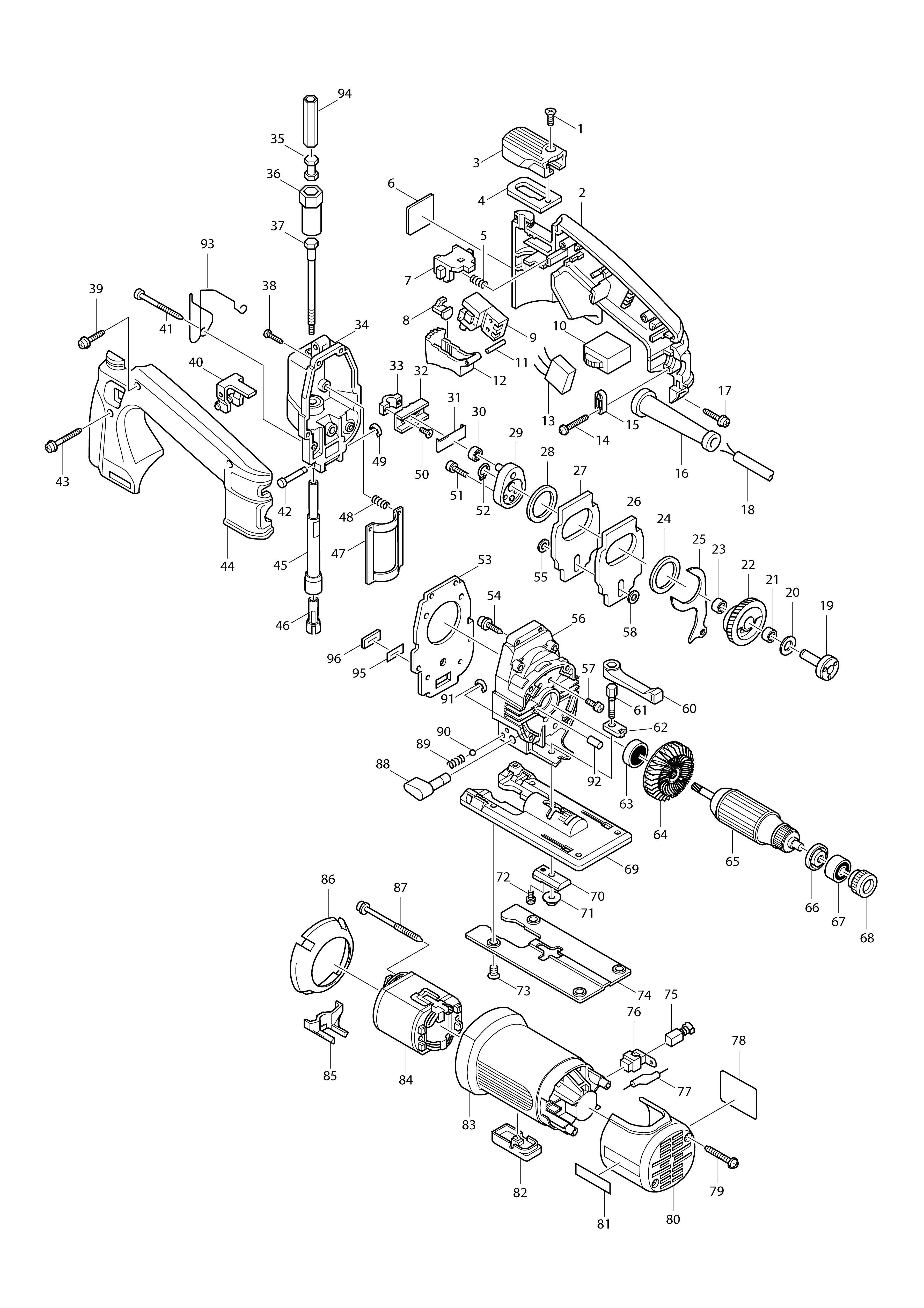 Vue éclatée Makita 4304T#01
