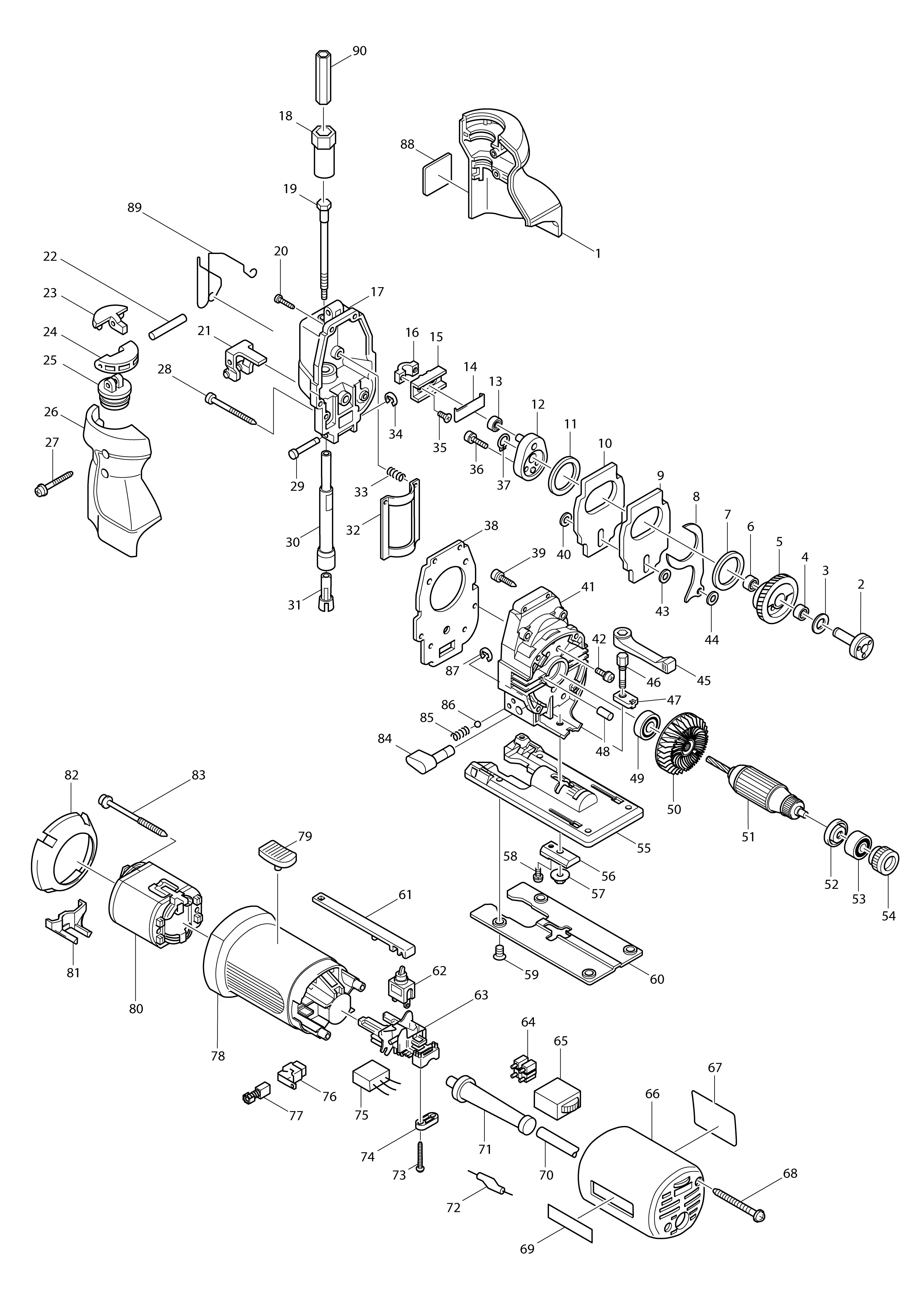 Vue éclatée Makita 4305T#01