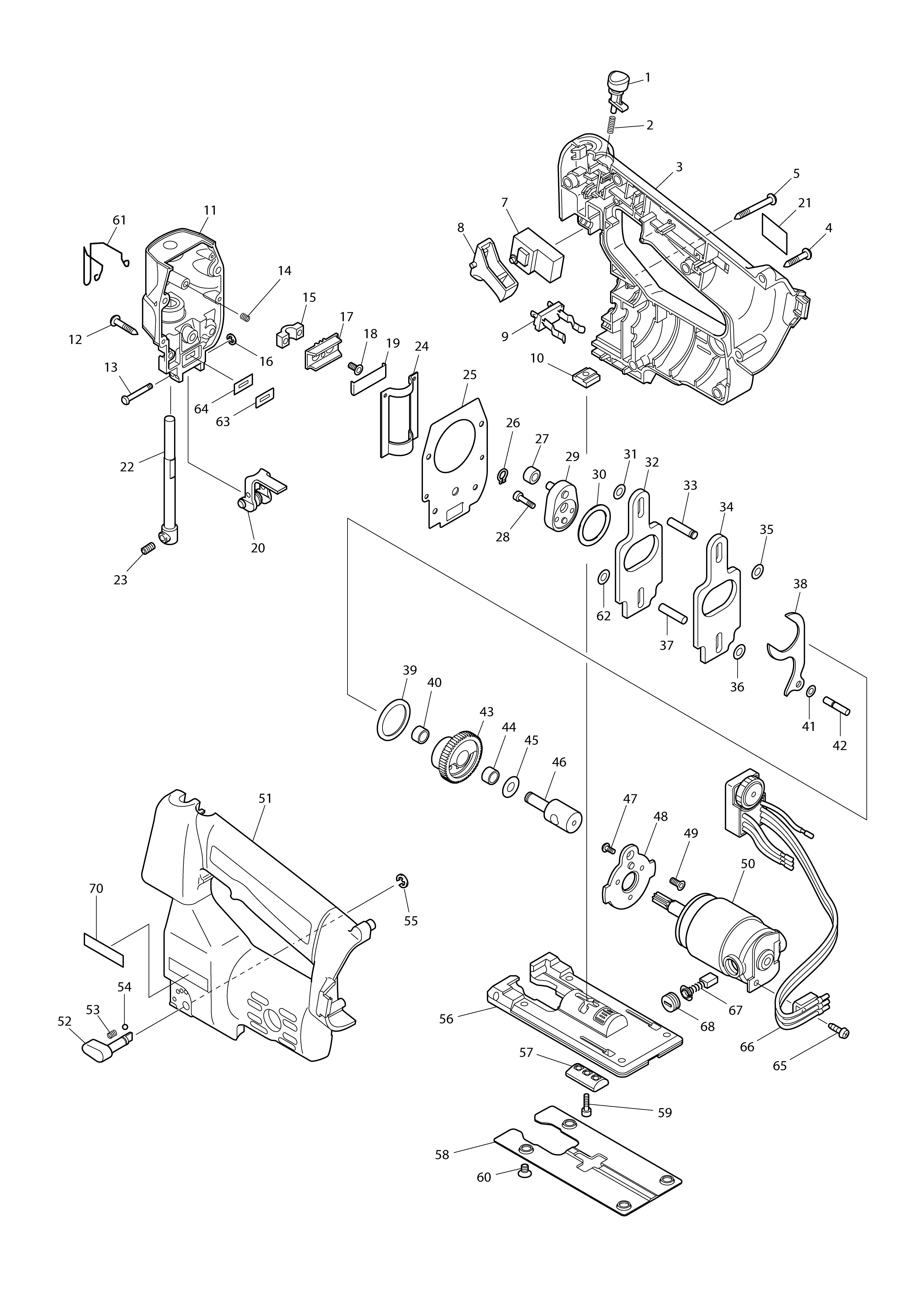 Vue éclatée Makita 4333D#01