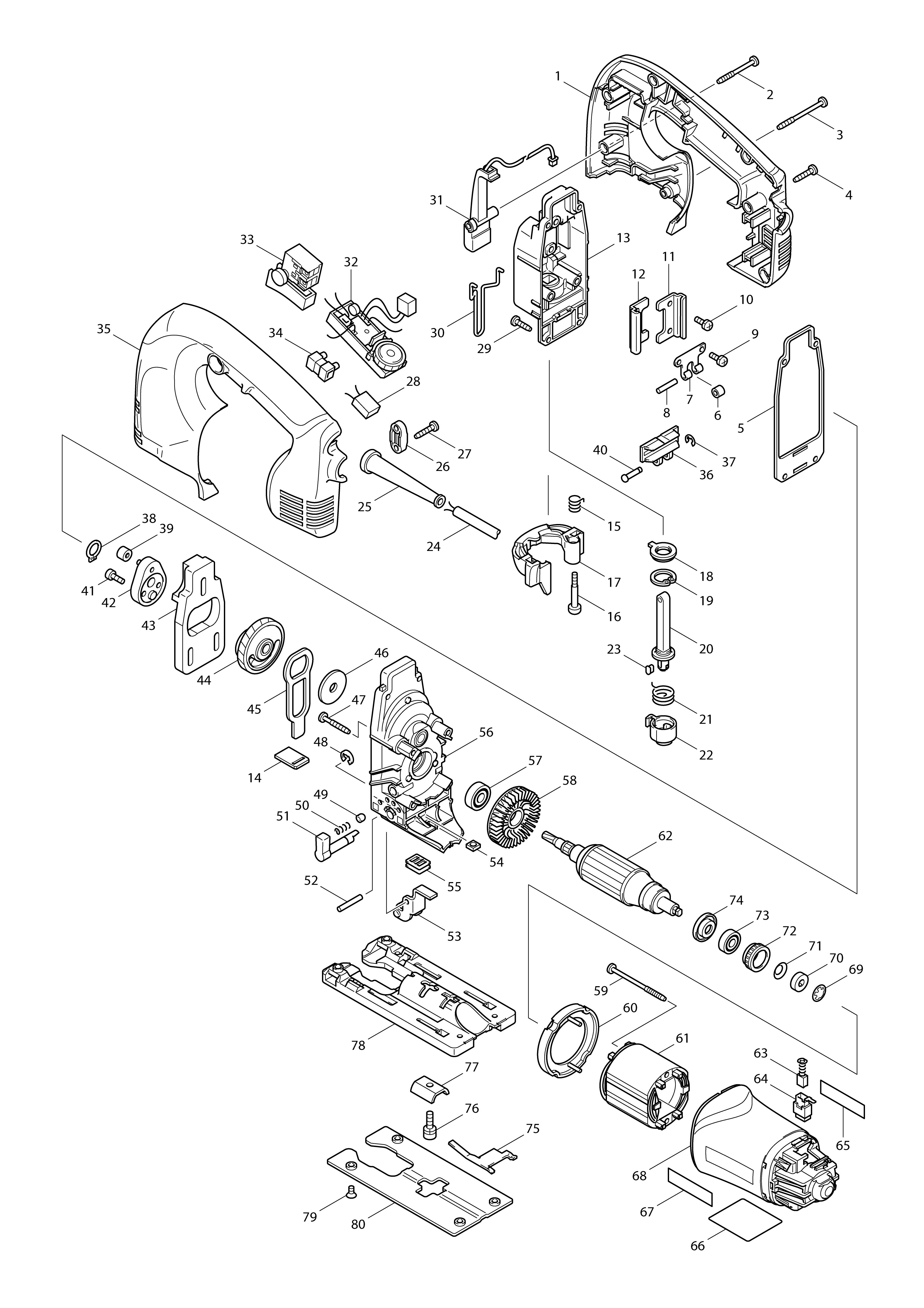 Vue éclatée Makita 4340FCT#01