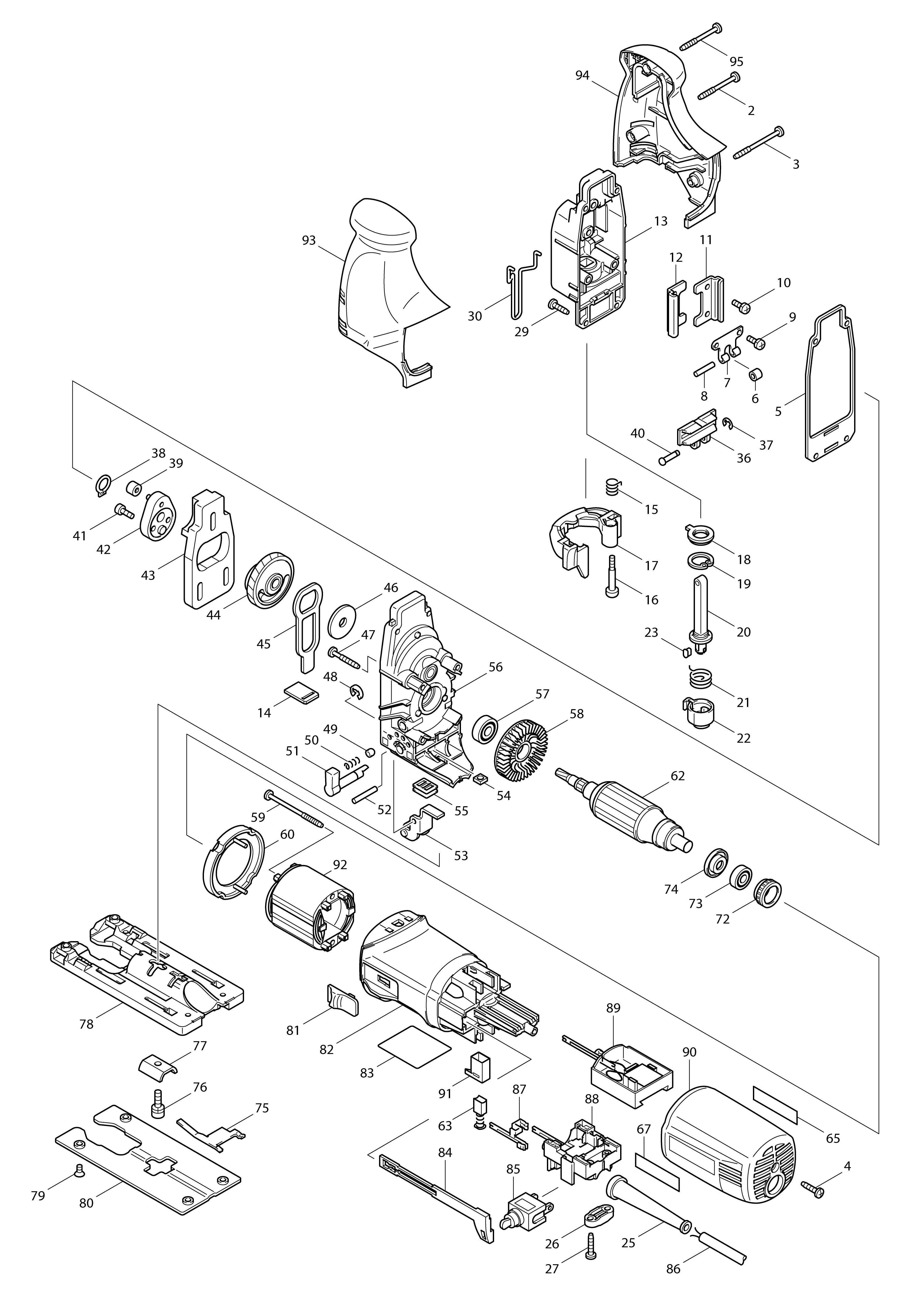 Vue éclatée Makita 4341T#01