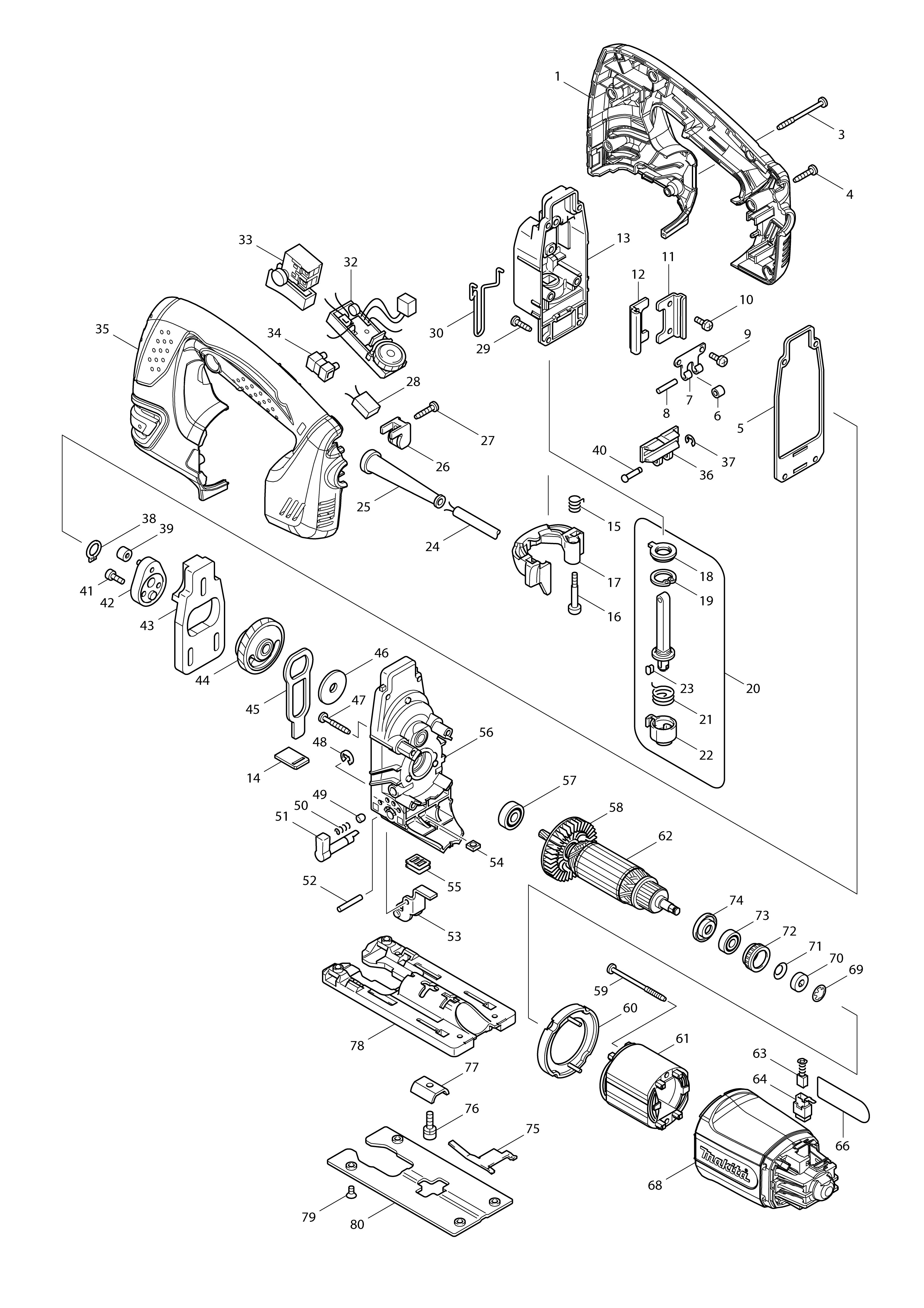 Vue éclatée Makita 4350CT#01