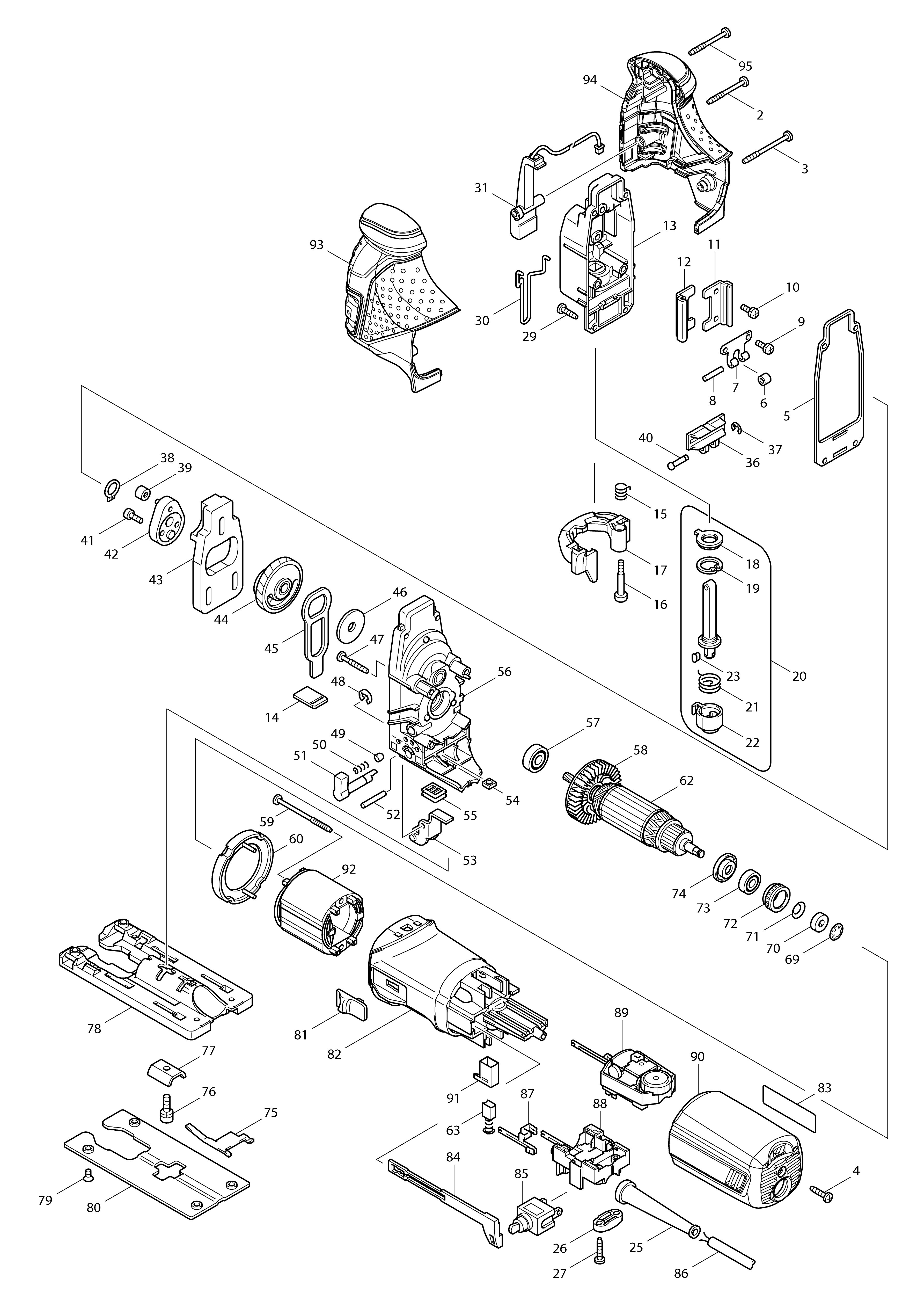 Vue éclatée Makita 4351FCT#01