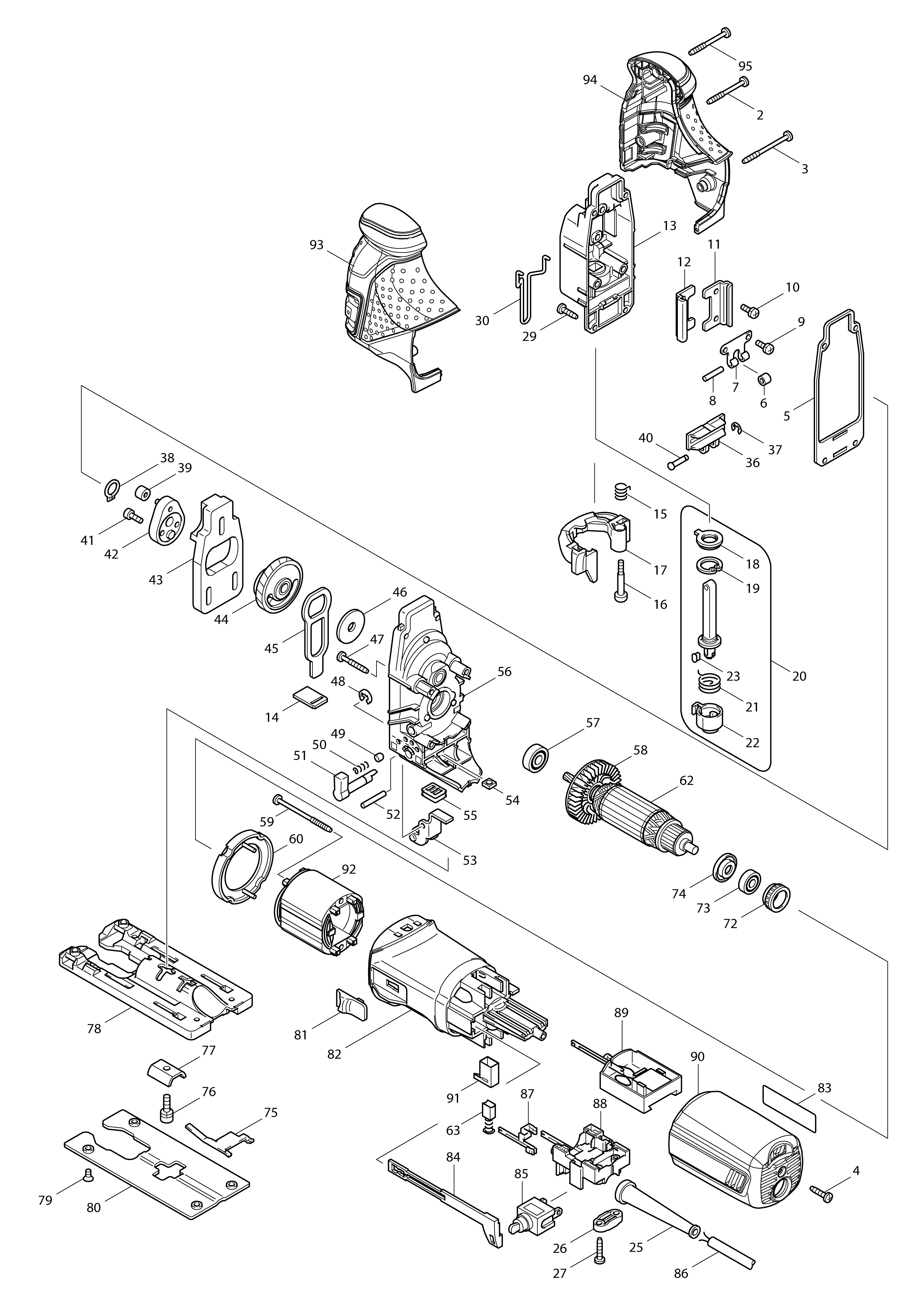 Vue éclatée Makita 4351T#01