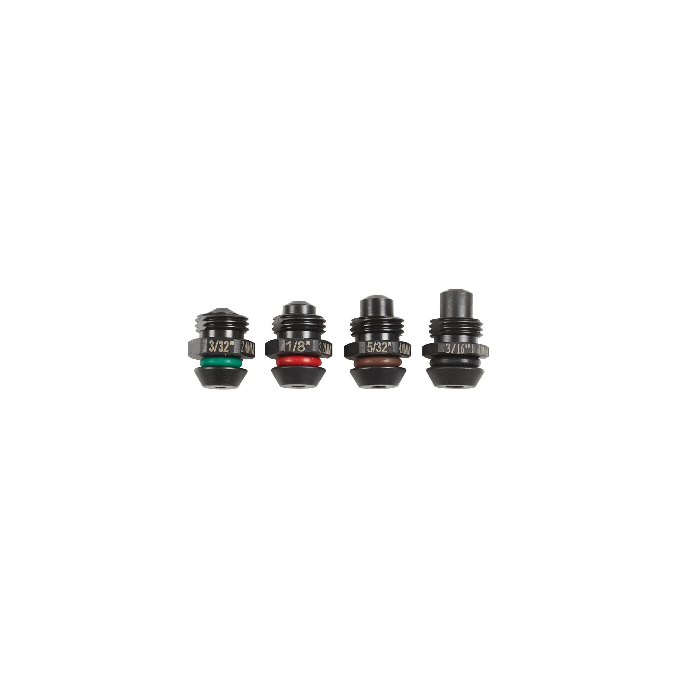 SET DE 4 NEZ D'EXTENSION POUR RIVETEUSE M12™(2.4,3.2,4.0,4.8 MM) RIVET TOOL NOSE SET 4PCS MILWAUKEE