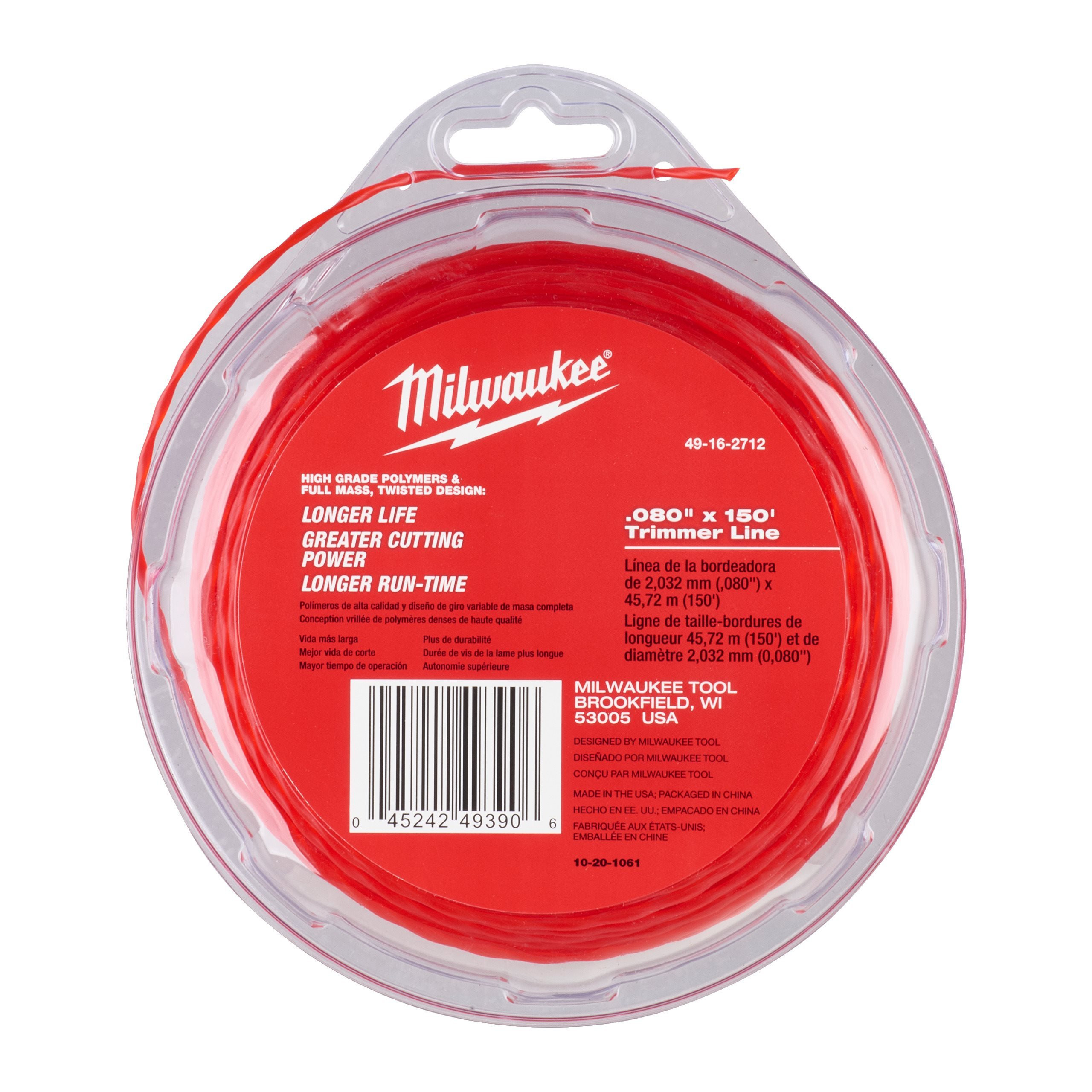 ACCESSOIRES POUR COUPE-BORDURES TRIMMER LINE 2 MM X 45 M - 1 PC MILWAUKEE