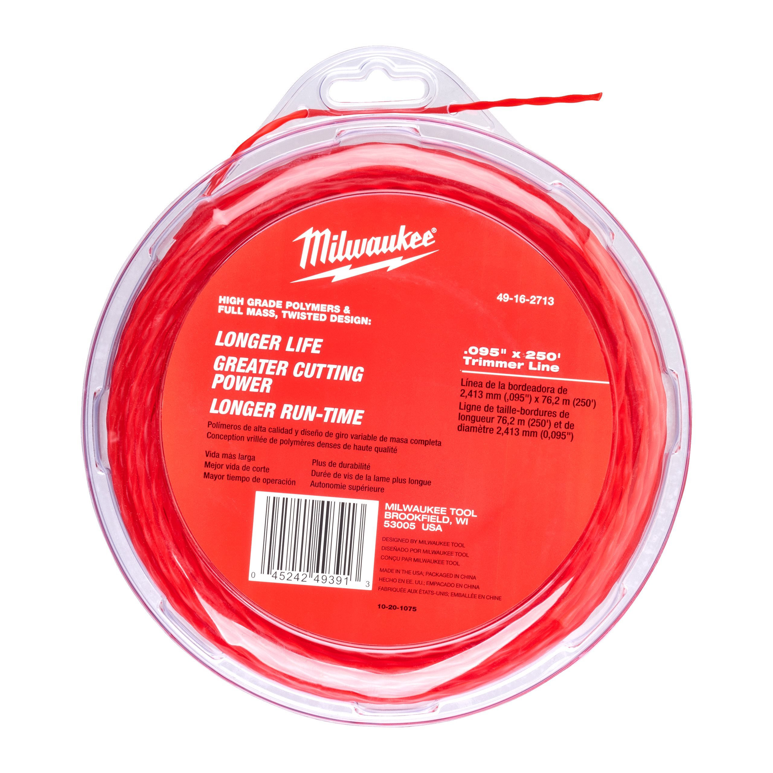 ACCESSOIRES POUR COUPE-BORDURES TRIMMER LINE 2.4 MM X 76 M - 1 PC MILWAUKEE