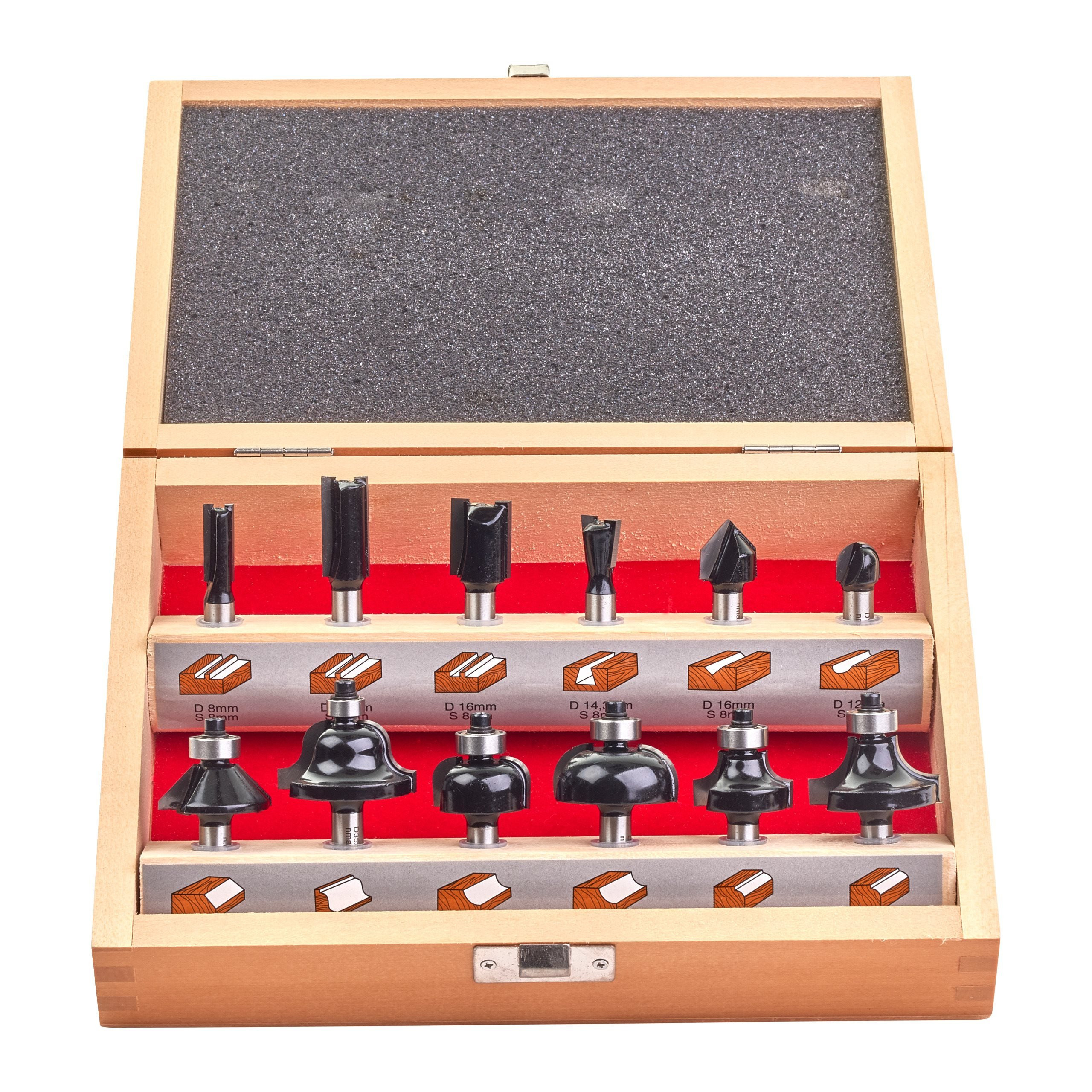 SET DE MÈCHES POUR DÉFONCEUSE ROUTER BIT SET - 12 PCS MILWAUKEE