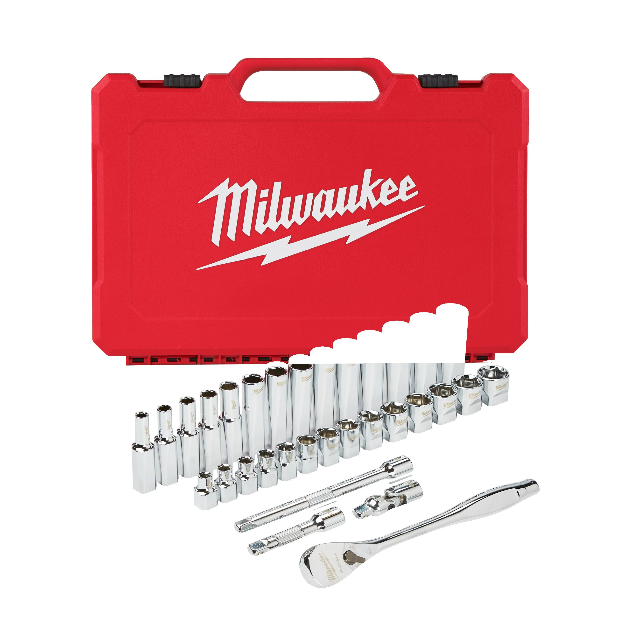 SET DE DOUILLES À CLIQUET 3/8 DRIVE 32 PC RATCHET + SOCKET SET METRIC MILWAUKEE
