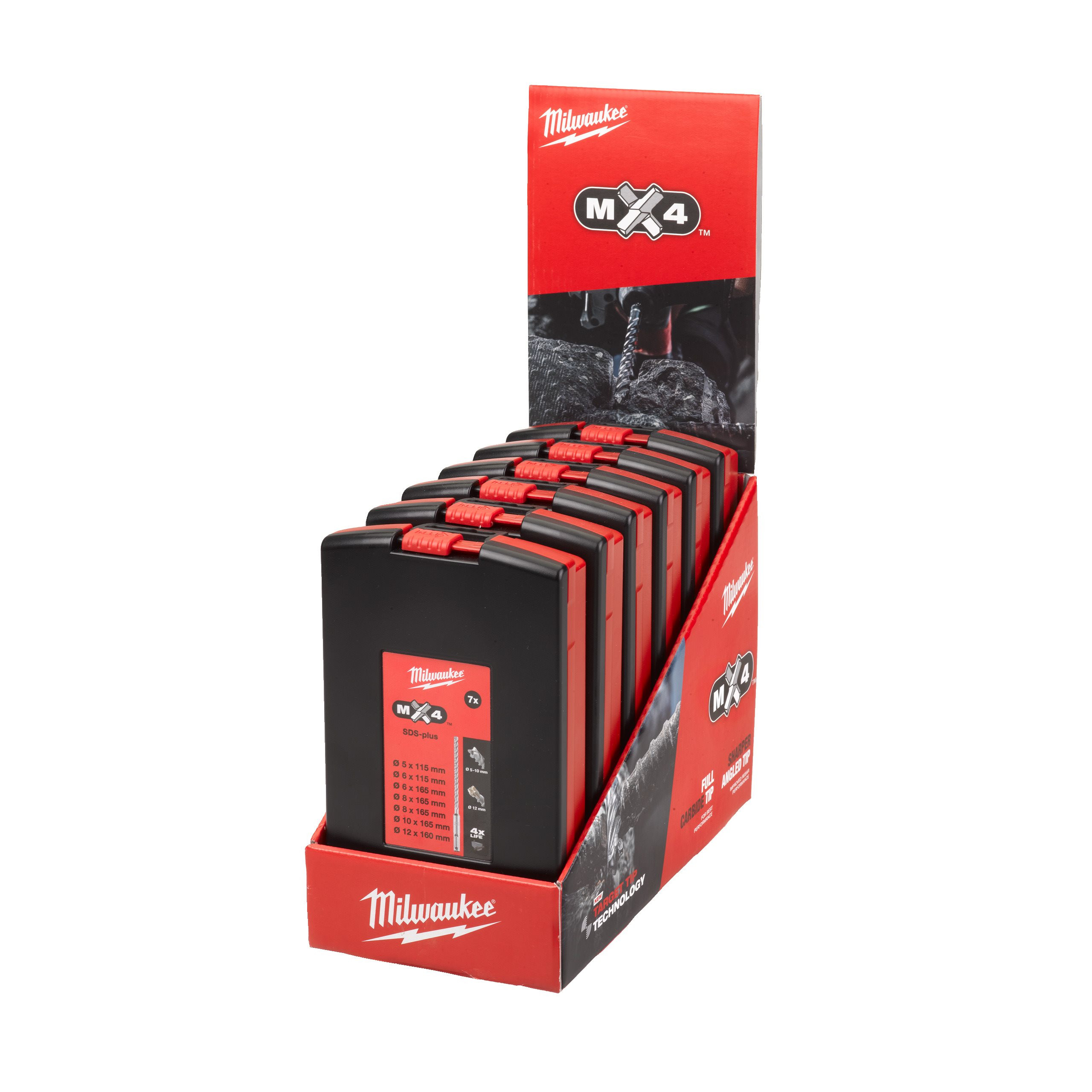 FORET MX4 - 4 TAILLANTS SDS-PLUS SDS-PLUS MX4 CD SET 1 - 7 PC MILWAUKEE