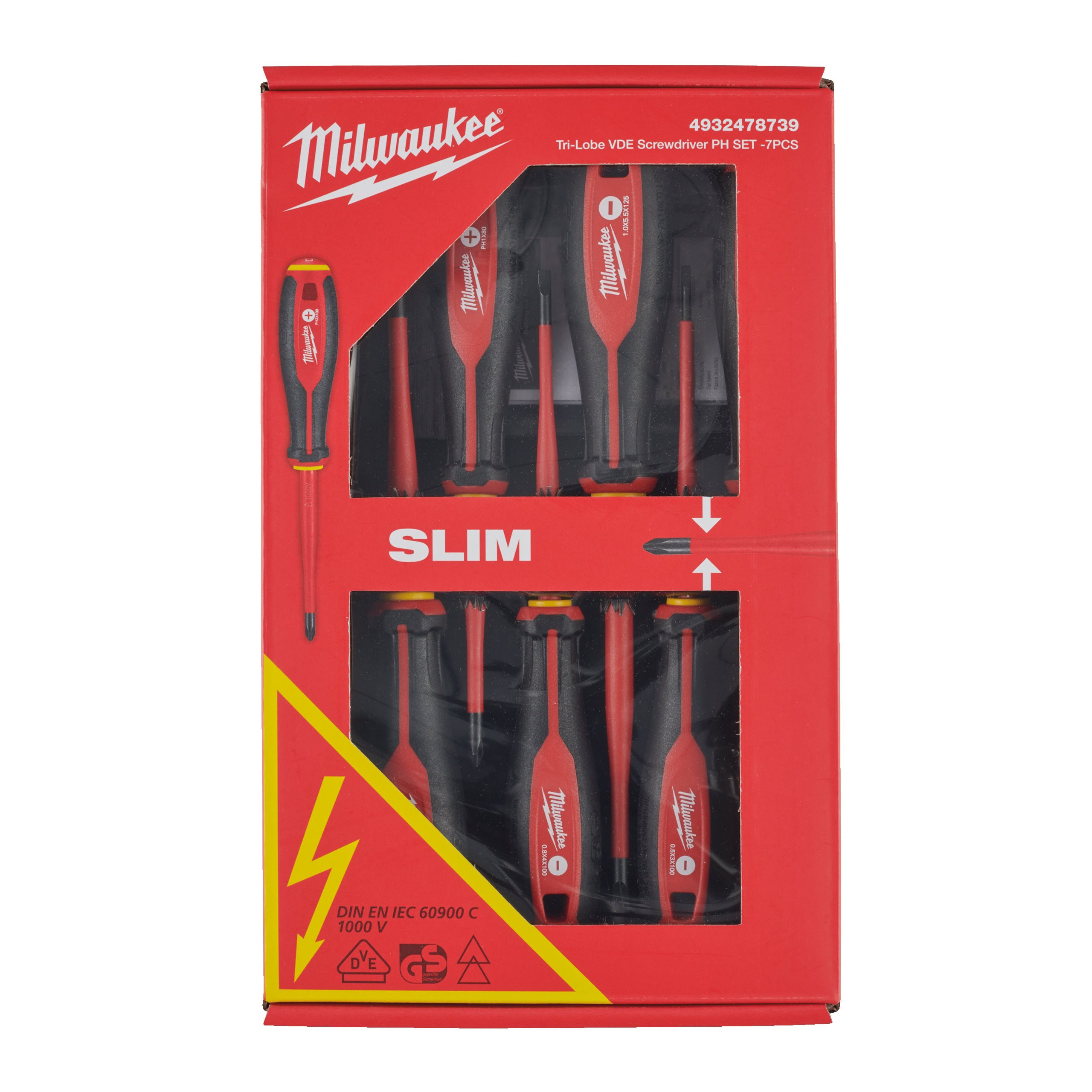 TOURNEVIS TRILOBE VDE TRI-LOBE VDE SCREWDRIVER PH SET - 7PC MILWAUKEE
