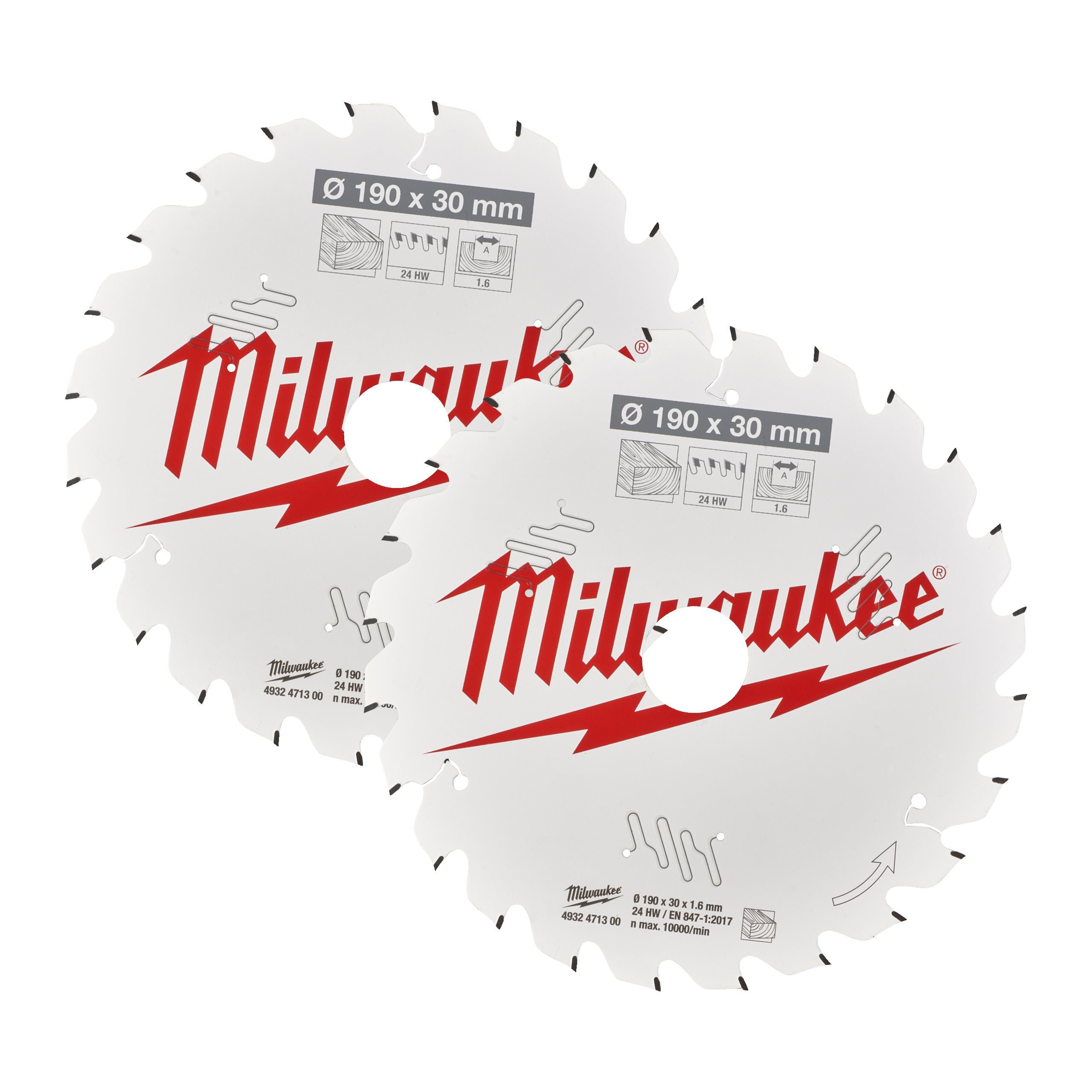 LAMES DE SCIES CIRCULAIRES CSB TWIN PACK 190 X 24T/24T - 2PC MILWAUKEE