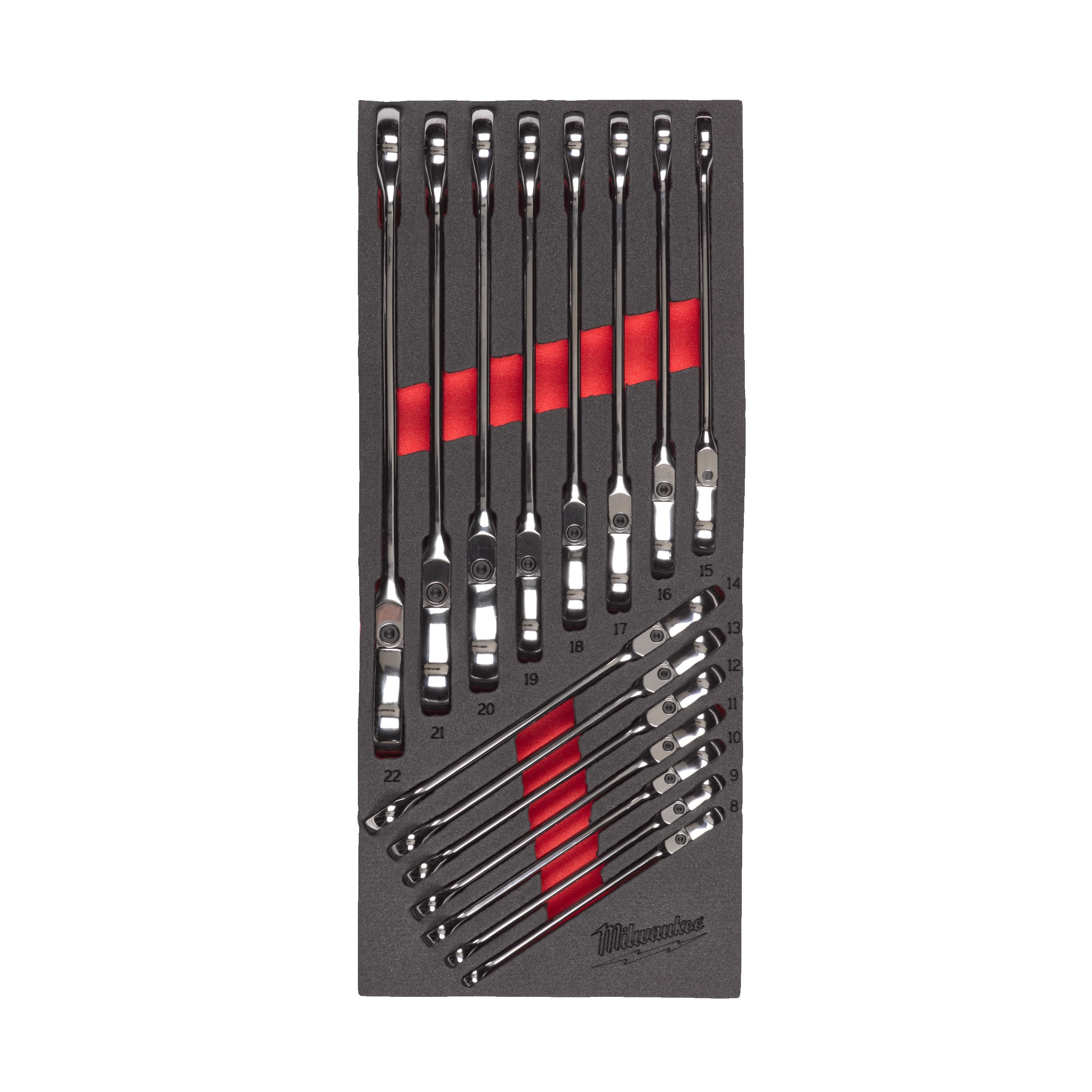 MODULE MOUSSE CLÉS À CLIQUET MAX BITE™ À TÊTE FLEXIBLE MAXBITE FLEX HEAD SPANNER SET FOAM INSERT MILWAUKEE