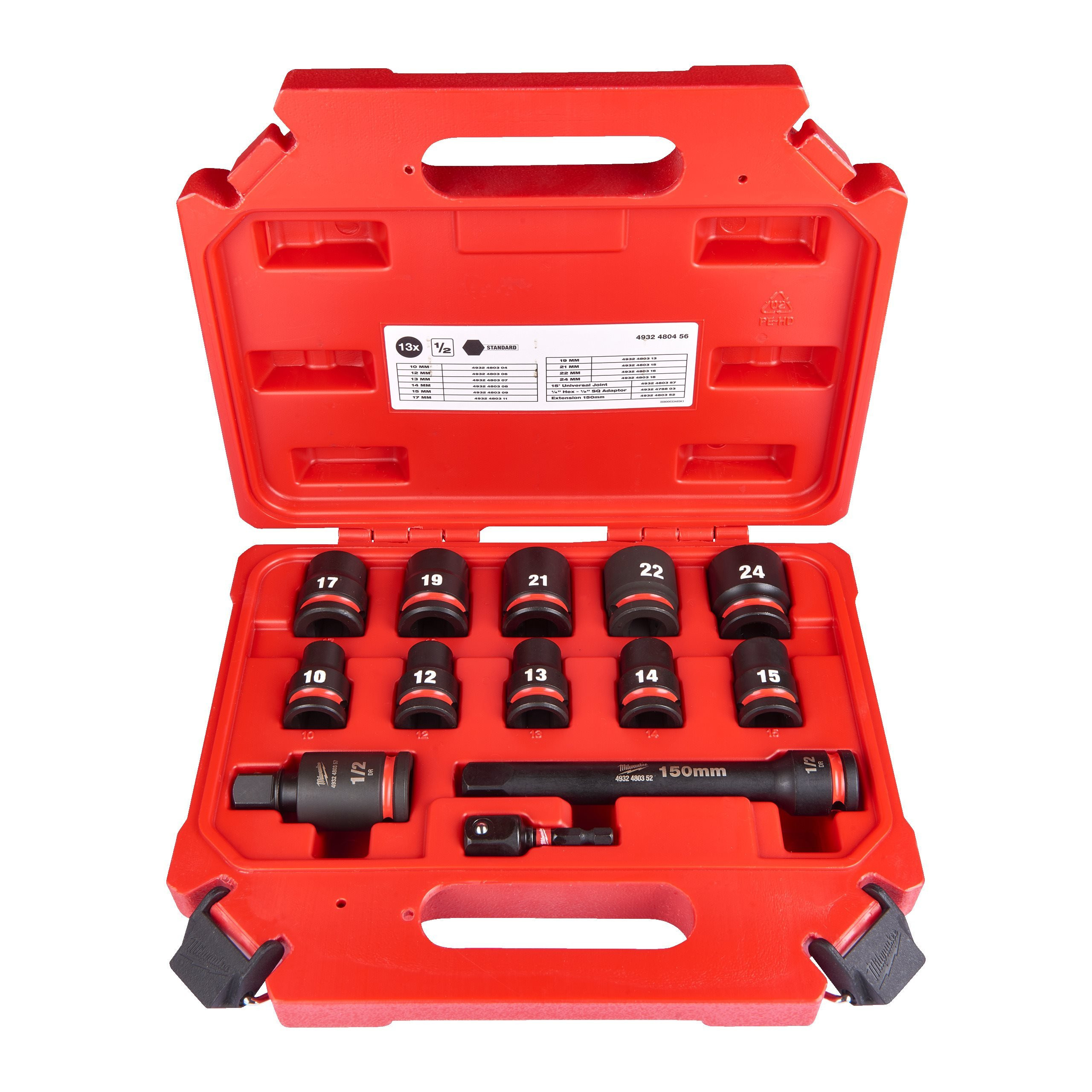 MODULE DOUILLE À CHOC ½″ 1/2" IMPACT SOCKET SET STD-13PC MILWAUKEE