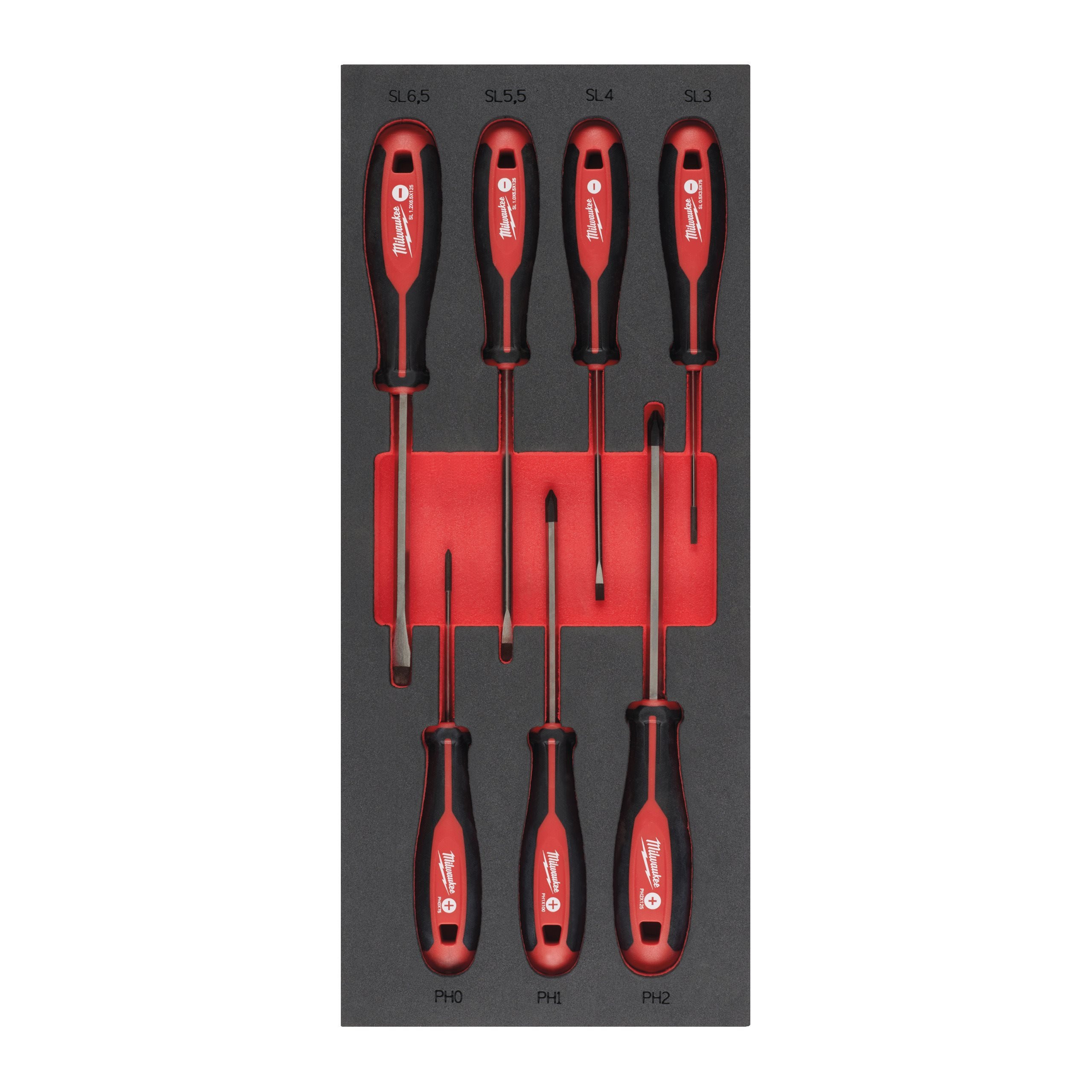 MODULE SERVANTE TOURNEVIS TRI-LOBE SCREWDRIVER SL & PH SET FOAM INSERT - 7 PC MILWAUKEE
