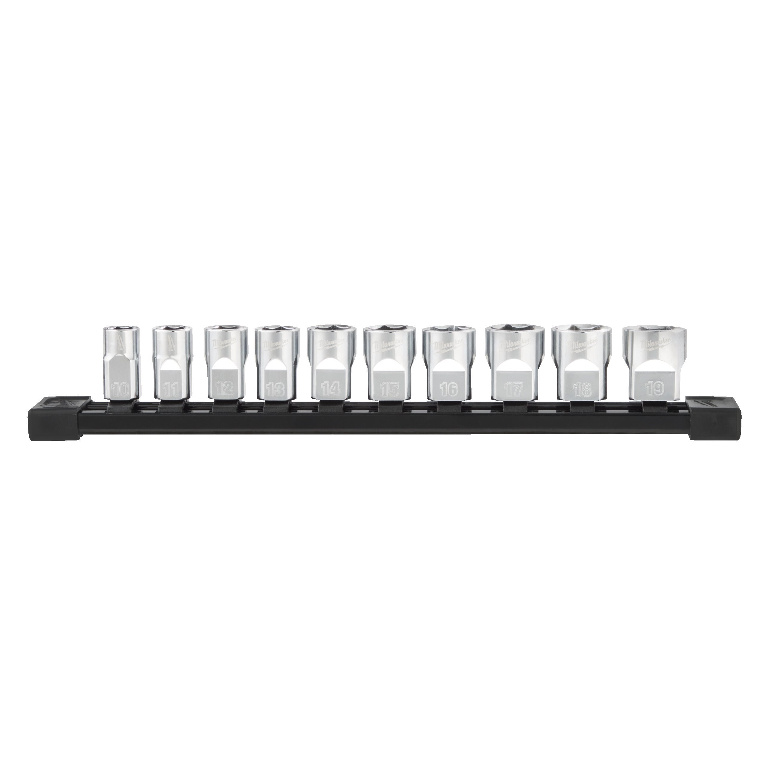 JEU DE DOUILLE ⅜″ 3/8" DRIVE METRIC CHROME SOCKETS - 10 PC MILWAUKEE