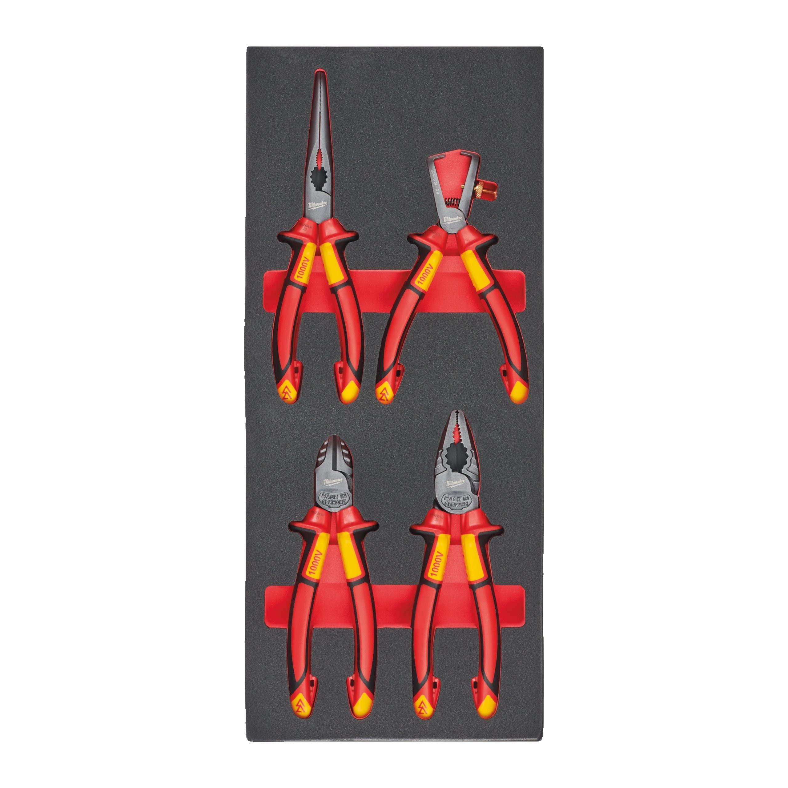 MODULE SERVANTE PINCE VDE 4 PCS VDE PLIERS SET FOAM INSERT - 4 PCS MILWAUKEE