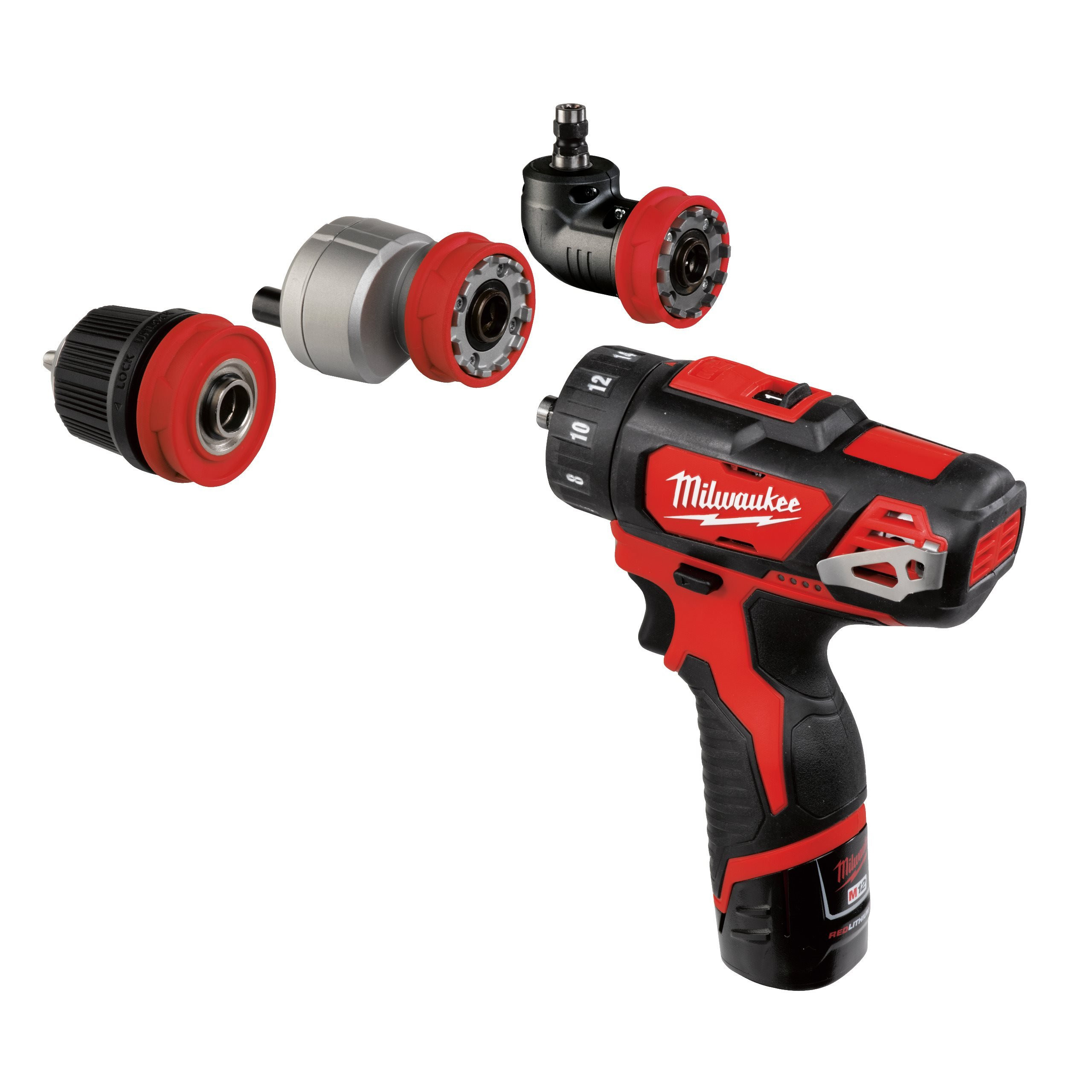 M12™ PERCEUSE VISSEUSE 5 EN 1 AVEC MANDRINS AMOVIBLES M12 BDDXKIT-202C MILWAUKEE